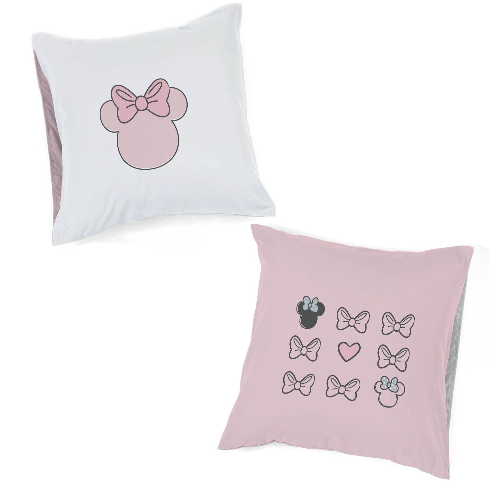 Disney Kinderbettwäsche Disney Minnie Mouse Bettbezug-Set 135x200 cm + Kissenbezug 80x80 cm, Washed Cotton, 2 teilig, 100 % Baumwolle, maschinenwaschbar, wendbar