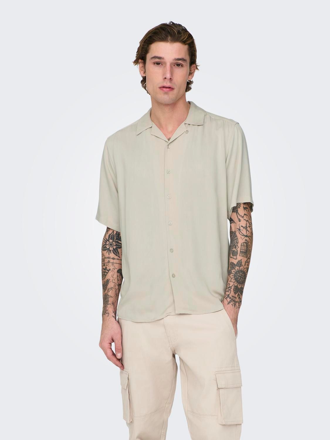 ONLY & SONS Kurzarmhemd ONSDASH LIFE REG VISC RES SS SHIRT – Bild 3 von 5