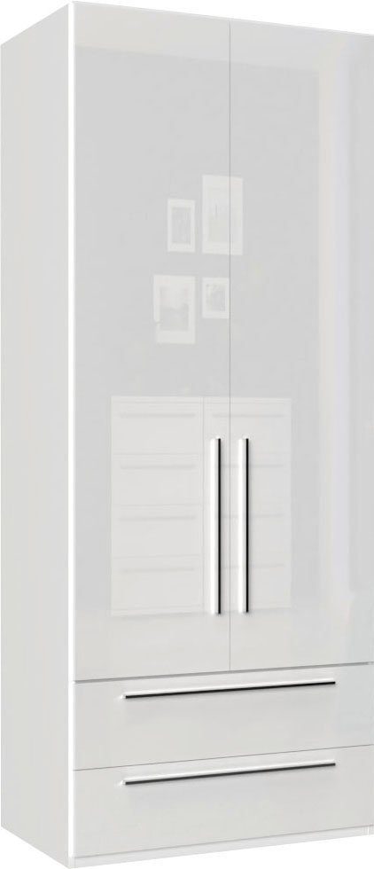 OTTO home Kleiderschrank Piano, UV lackiert, hochglänzend in beige oder weiß, FSC-zertifiziert (Made in Europe) in vielen Breiten, Höhe 224cm, mit Soft-Close Funktion, 2 Schubladen