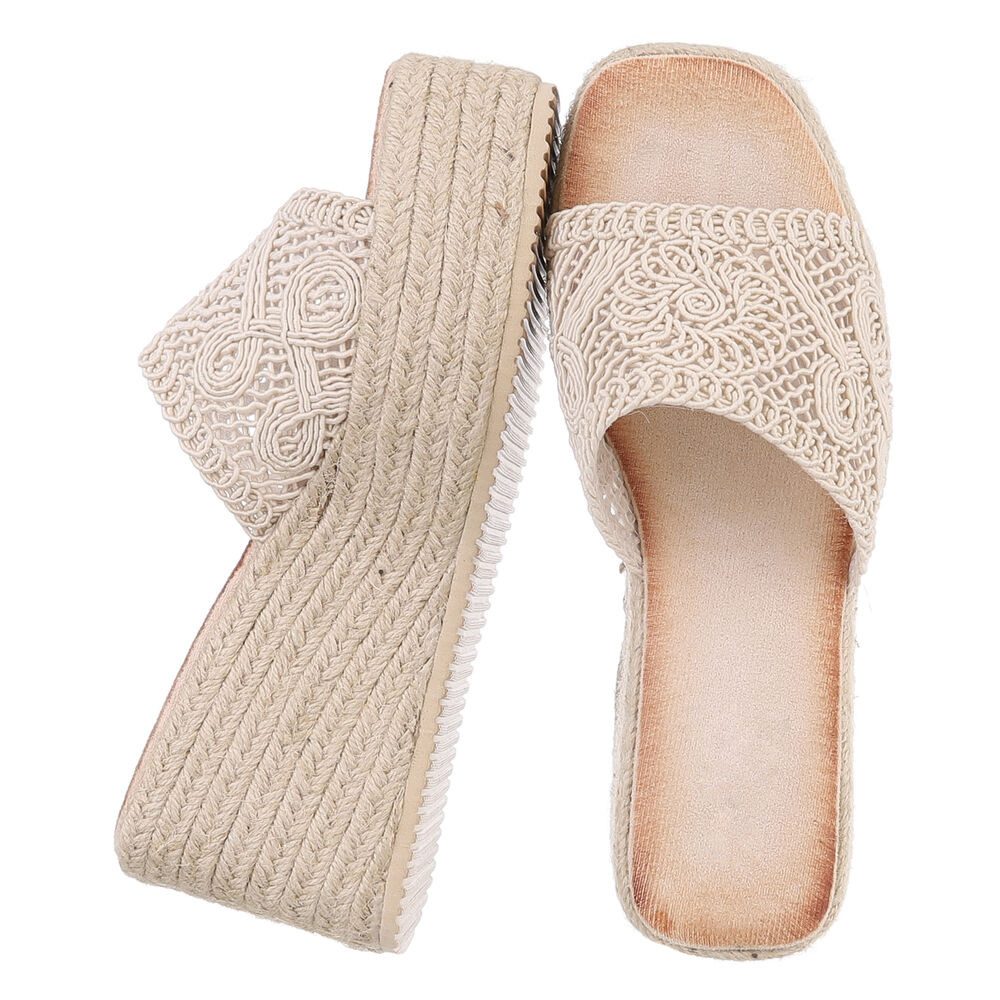 Ital-Design Wedge-Pantoletten mit Stickerei für Damen günstig online kaufen