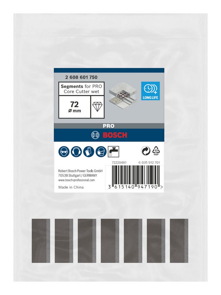 Thumbnail - BOSCH Bohrkrone Pro Core Cutter wet, Diamantnassbohrkrone, 72 x 10 mm, 1 1/4-Zoll-UNC