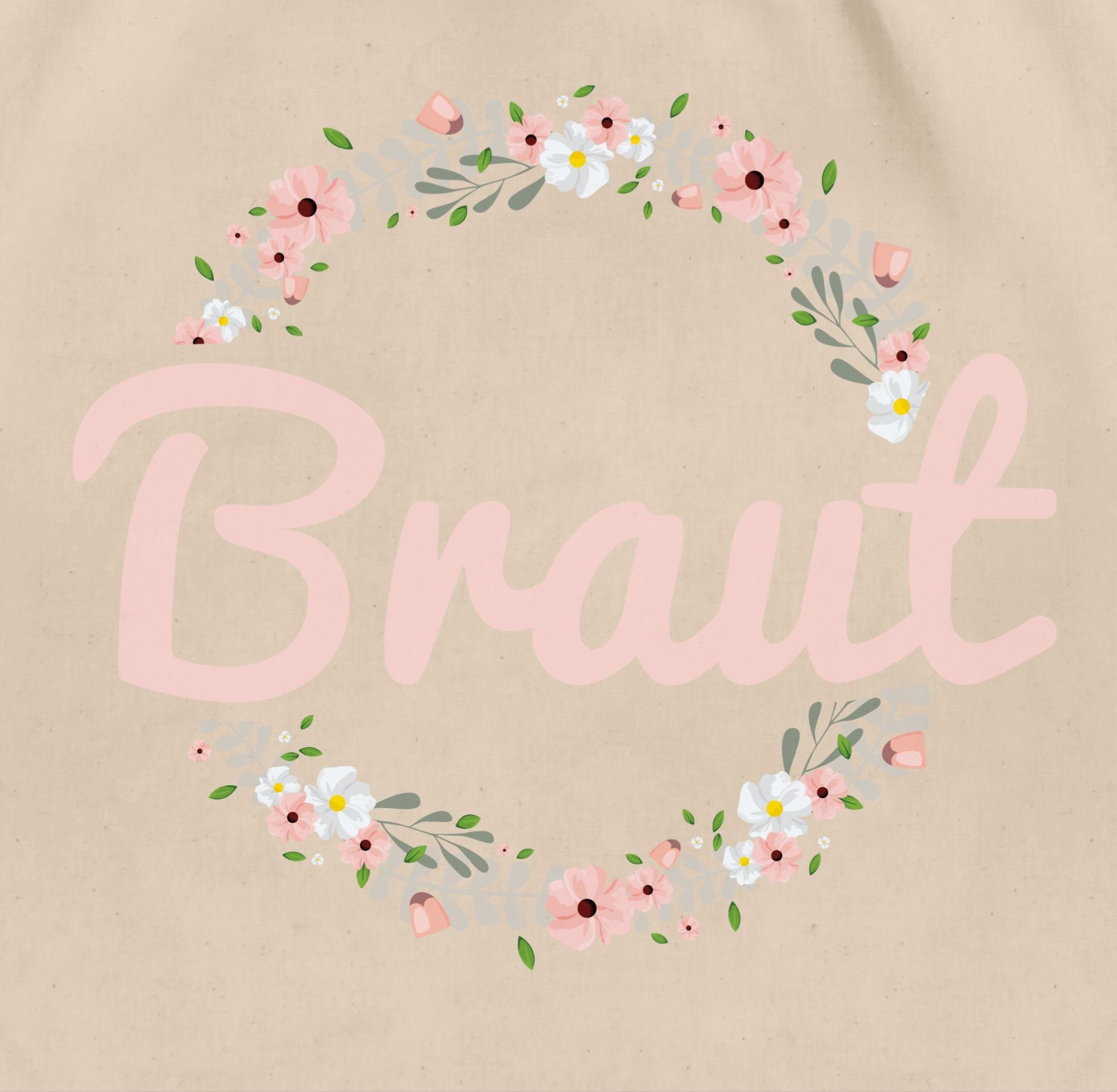Shirtracer Turnbeutel Braut Motiv Blumenkranz, JGA Junggesellenabschied Frauen