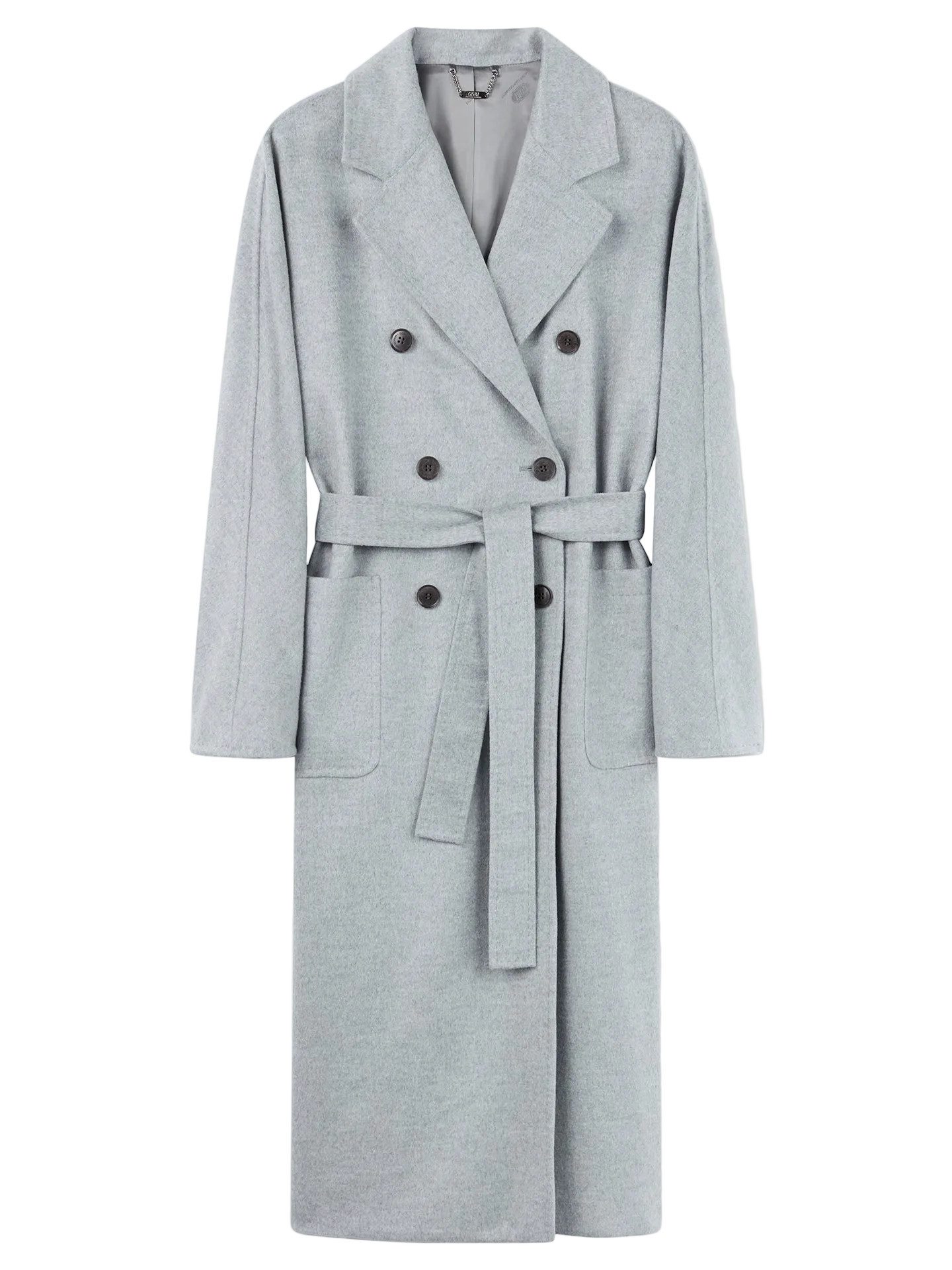 GOBI Cashmere Wollmantel Langer doppelreihiger Kaschmirmantel