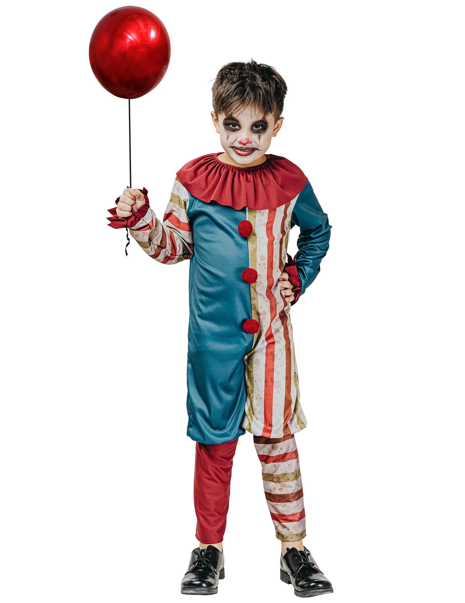 JADEO Kostüm Clown-Kostüm für Kinder Halloween blau-rot