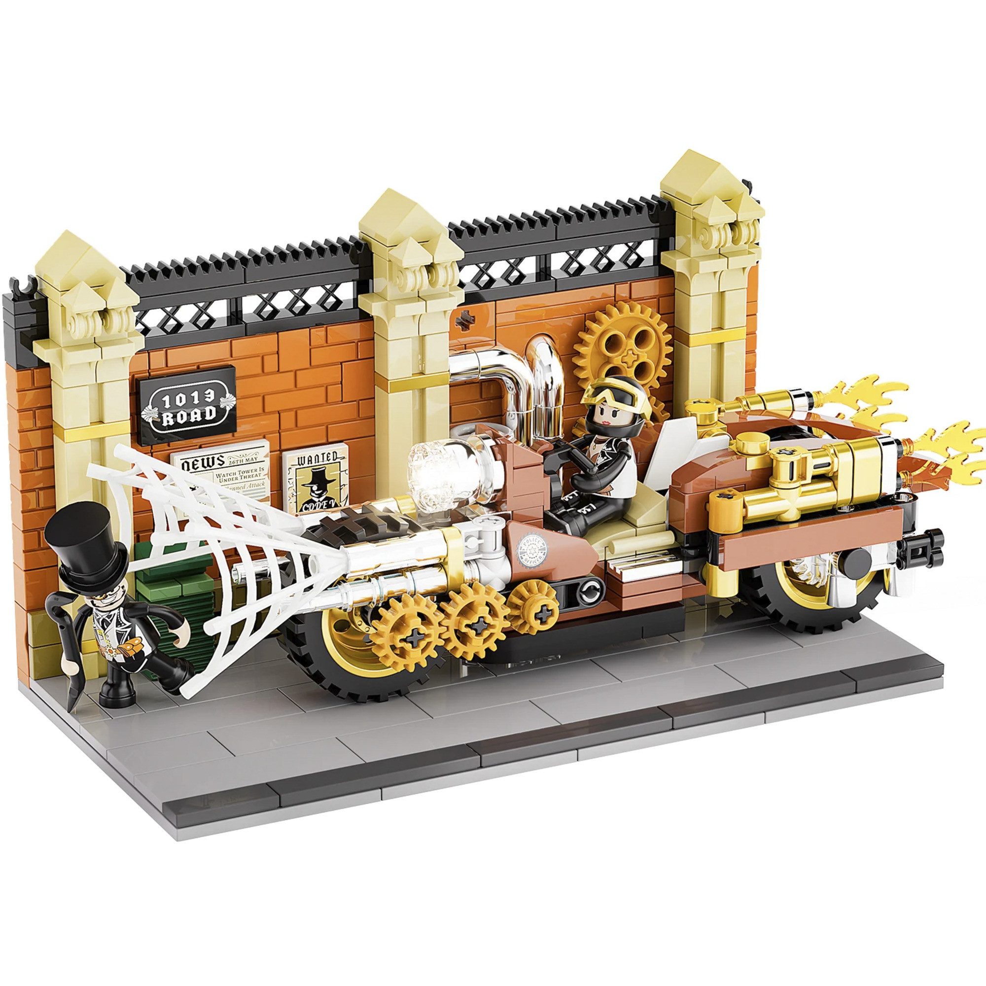Lumibricks Lumibricks Steampunk-Motorradverfolgung, Spielbausteine