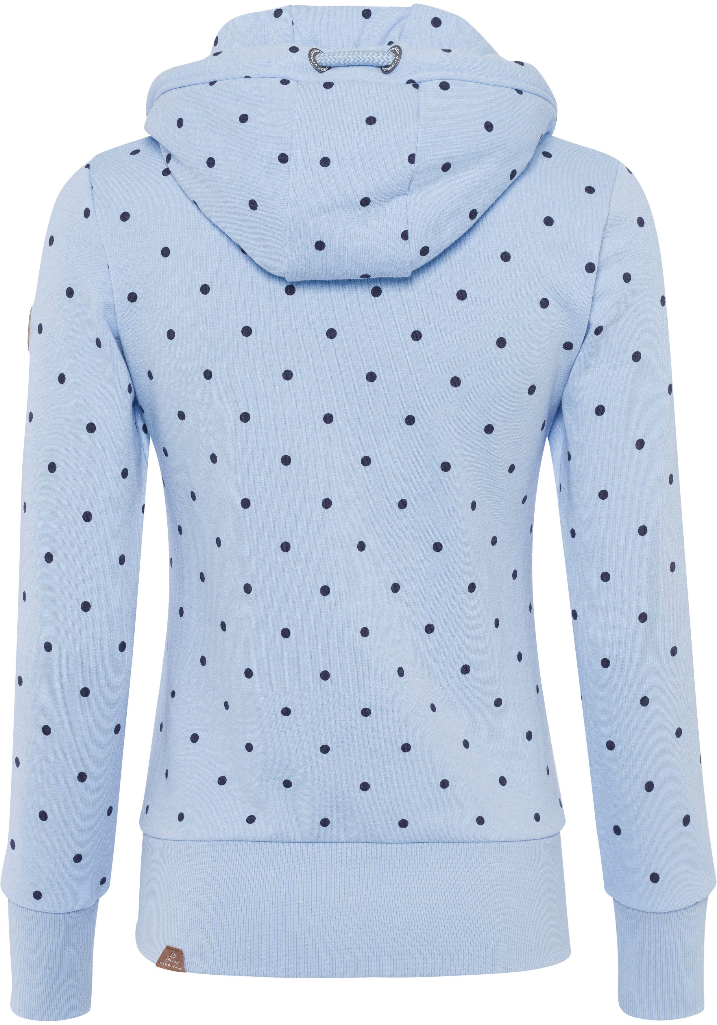 NESKA Design ZIP Allover-Dots O blue DOTS Ragwear Print Sweatjacke sky im