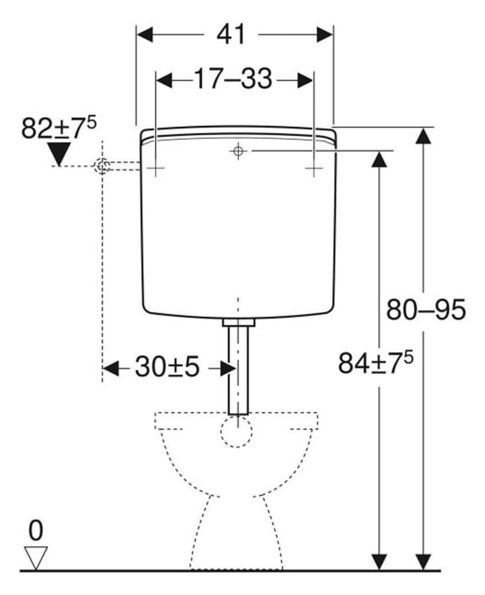 GEBERIT Spülkasten GE AP-Spülkasten 140.300.11.1 tiefhängend mit 2-Mengen-Spülung,weiß, 6 l