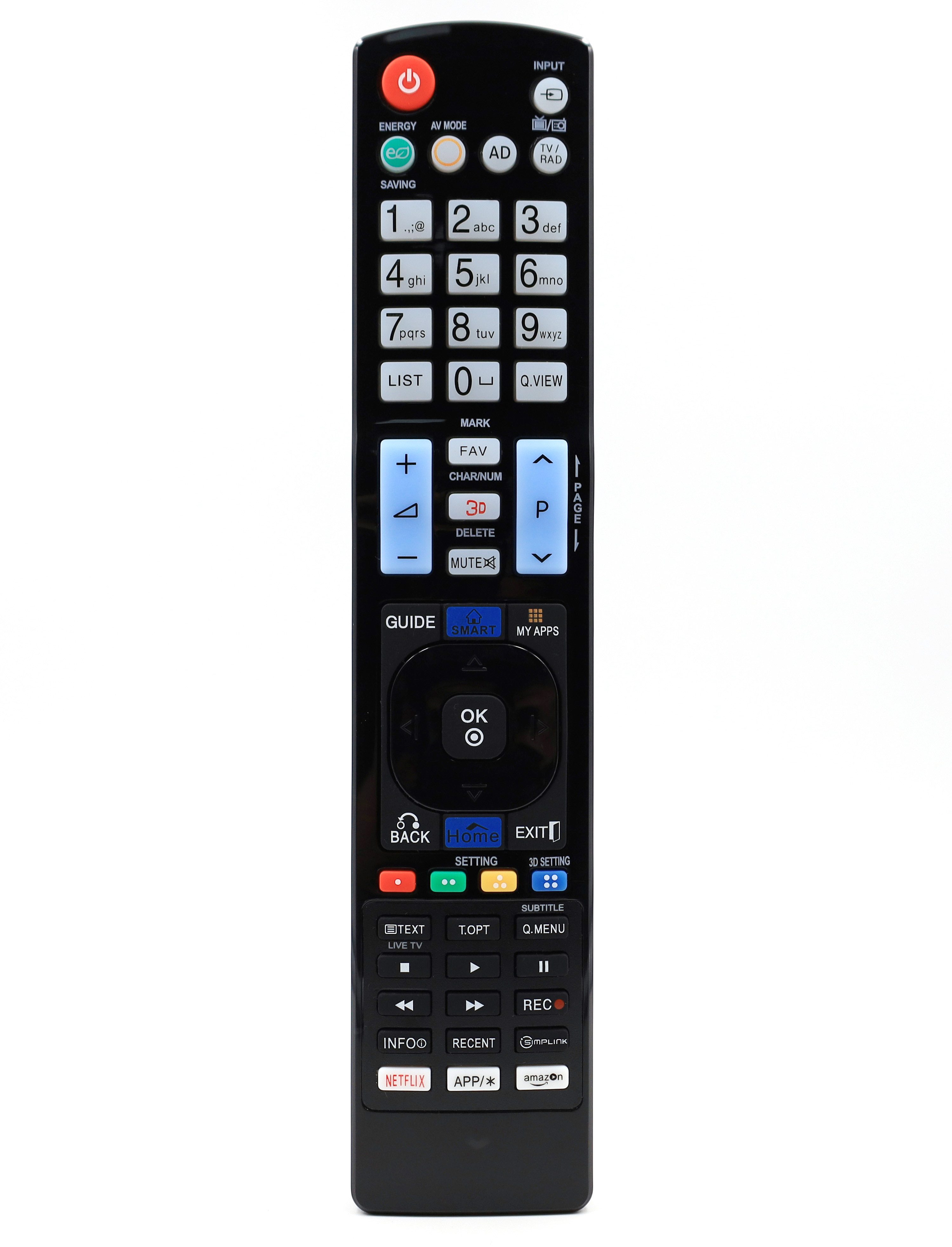 Alltro Ersatz TV Fernbedienung für Allen LG TV Fernseher Fernbedienung (Mit Netflix-, Amazon-Tasten)