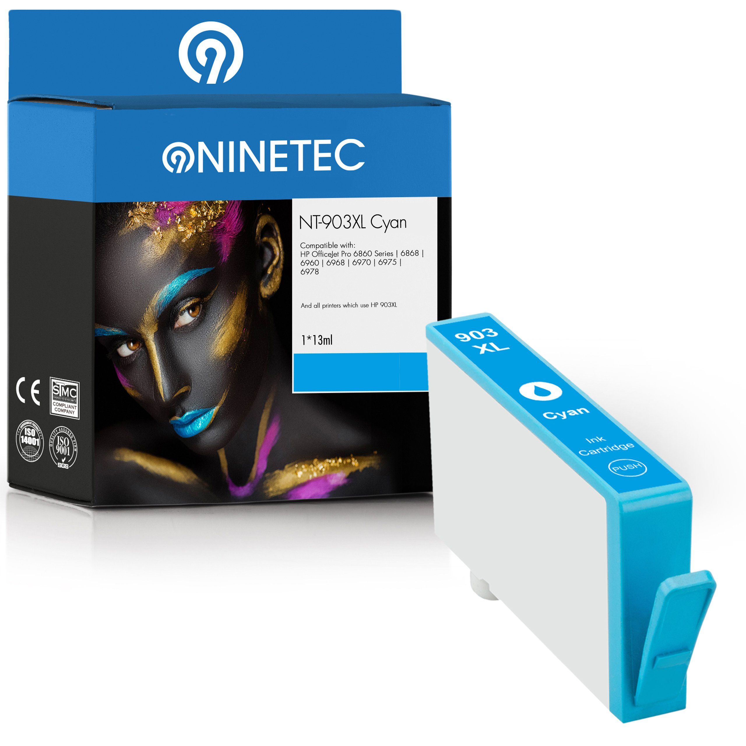 NINETEC ersetzt HP 903XL 903 XL Cyan (T6M03AE) Tintenpatrone