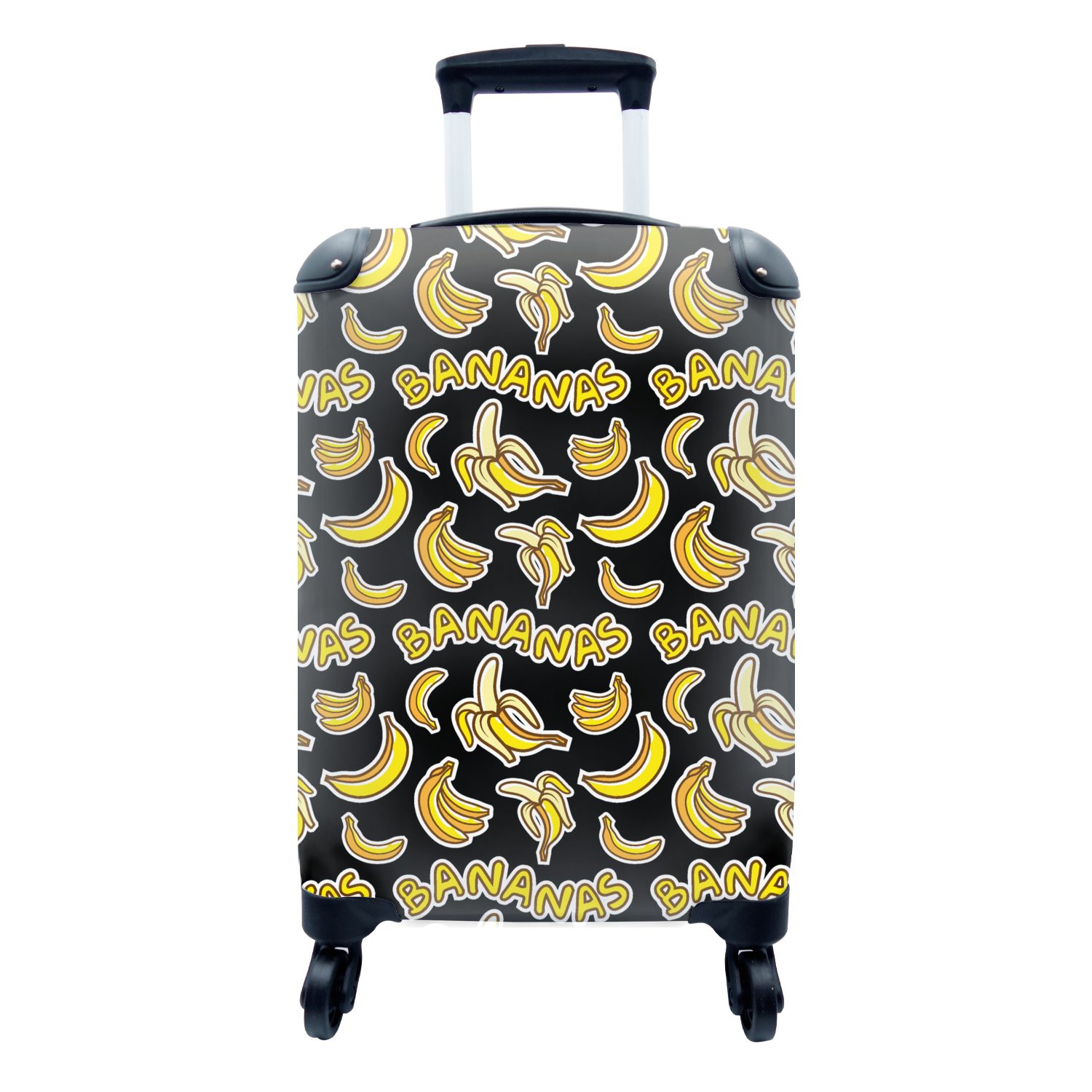 MuchoWow Handgepäckkoffer Banane - Muster - Obst, 4 Rollen, Reisetasche mit rollen, Handgepäck für Ferien, Trolley, Reisekoffer