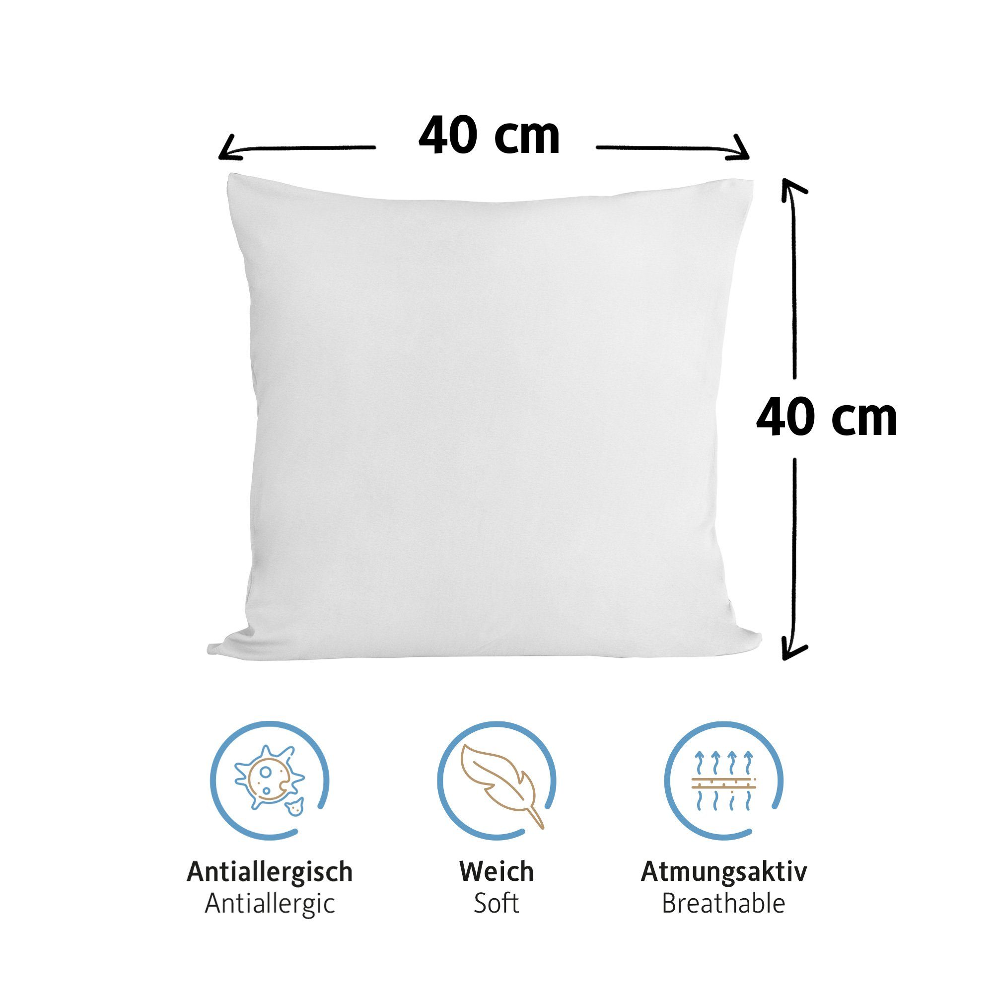 Komfortec Kissenbezug 100% Baumwolle, 150 g/m², (2 Stück), 40 x 40 cm, Kissenhülle, Superweicher Premium Jersey Kopfkissenbezug – Bild 3 von 5