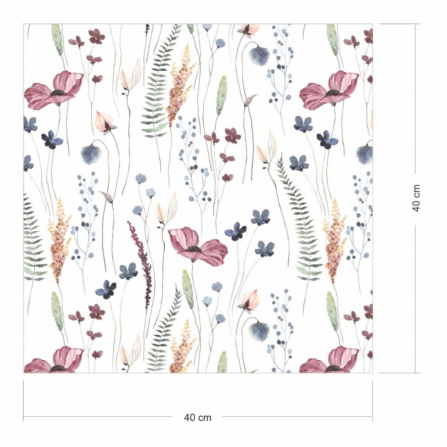 nikima Wandtattoo KF-09 selbstklebende Folie Mohnblumen (PVC-Folie), 2 x 0,9 m selbstklebende Folie