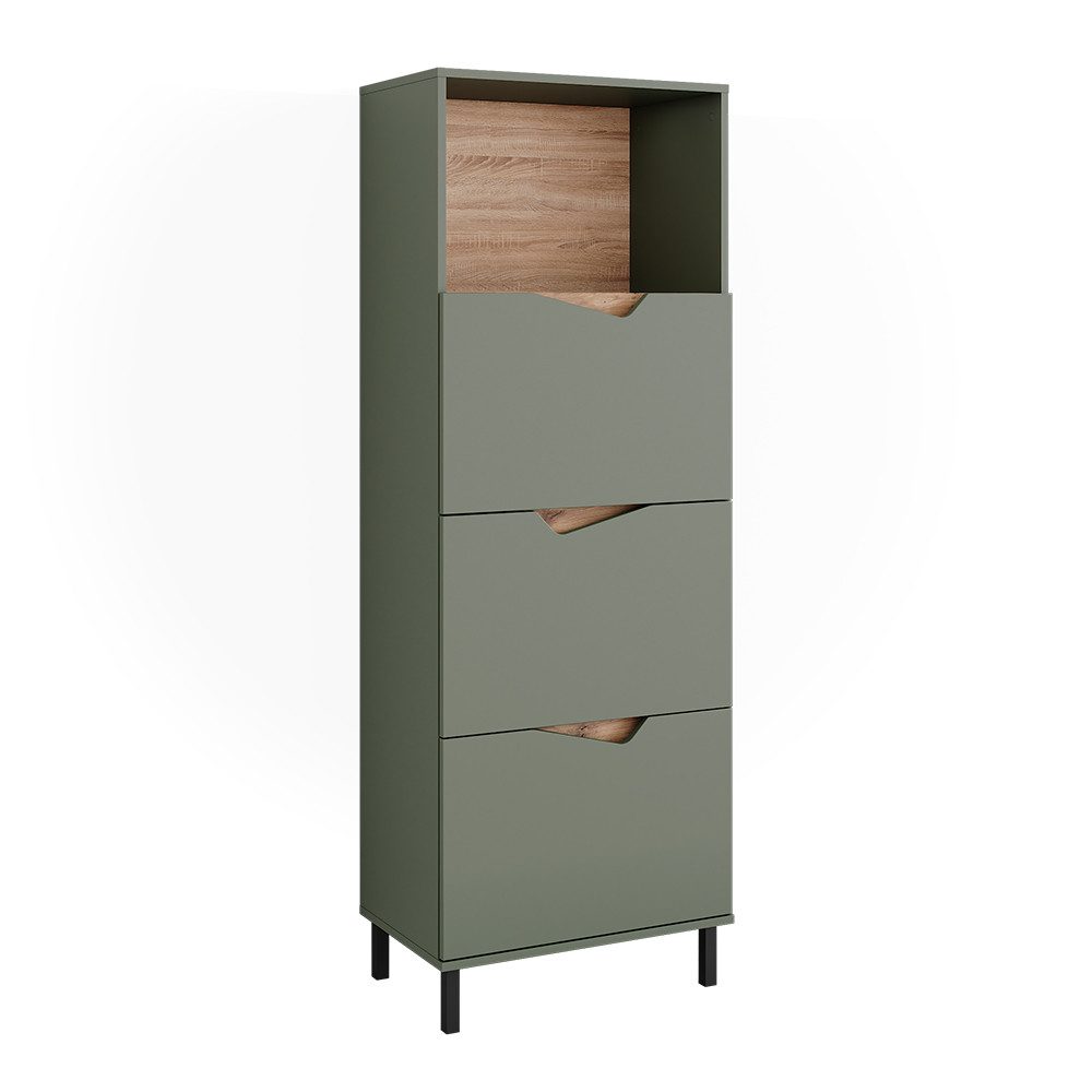 Vicco Kommode Marelle, Grün/Artisan, 60 x 169.5 cm mit 4 Fächern (1 St)