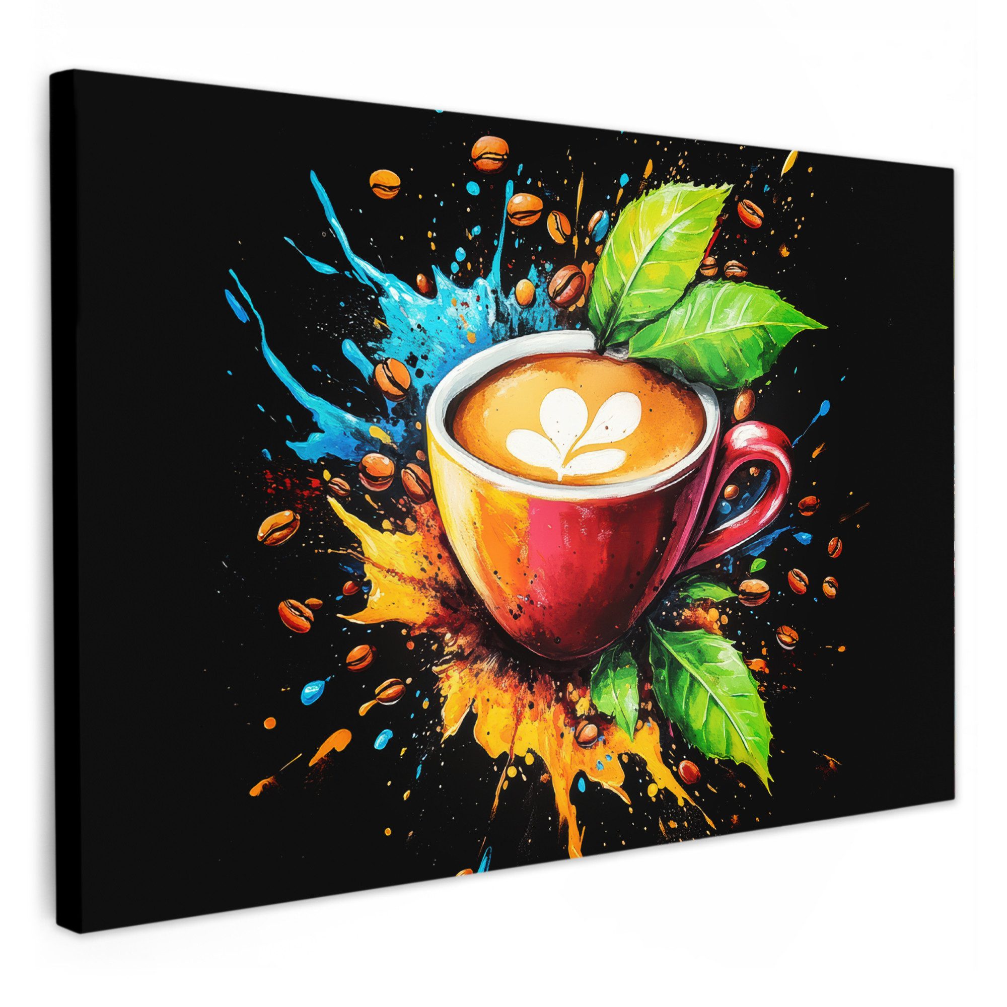 OneMillionCanvasses® Leinwandbild Kaffee - Graffiti - Trinken - Abstrakt, F günstig online kaufen