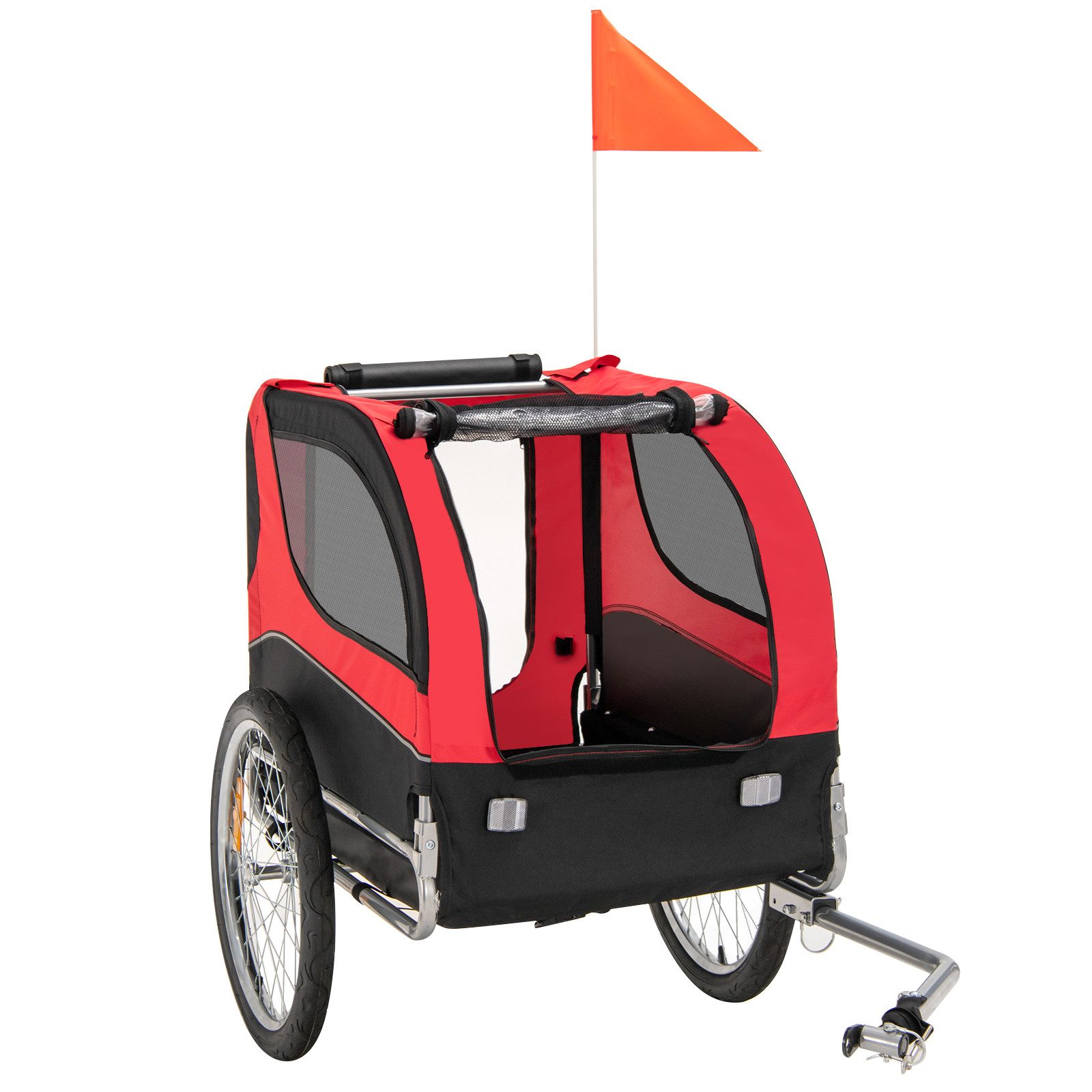 COSTWAY Fahrradhundeanhänger, Hundebuggy, Fahrradanhänger, klappbar, bis 40 kg