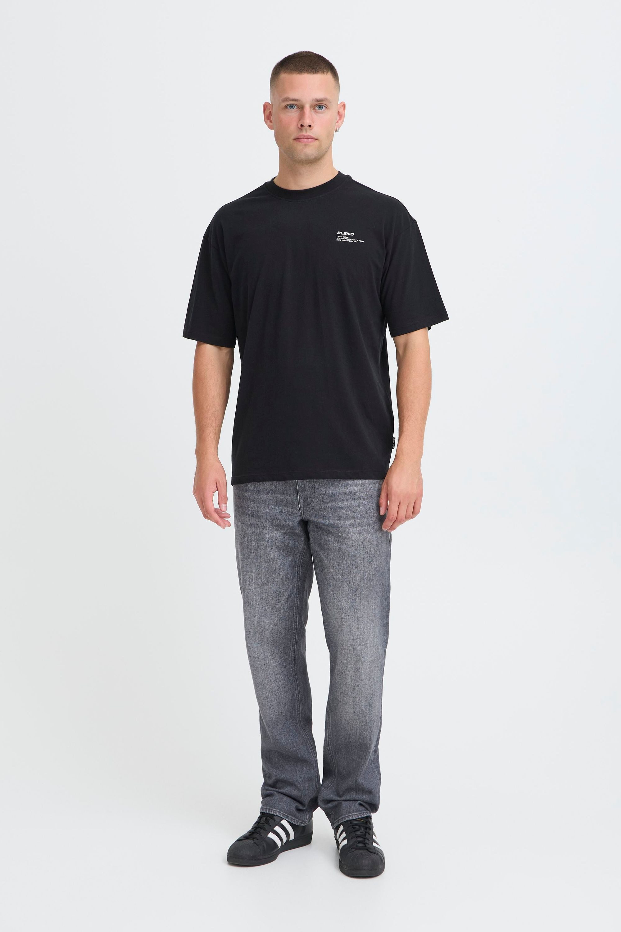 Blend Rundhalsshirt BHFloa Lässiges T-Shirt mit Backprint