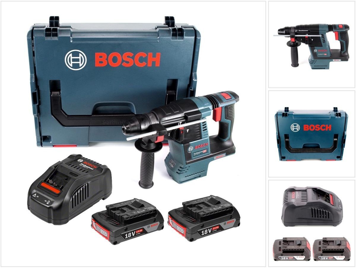 Bosch Professional Schlagbohrmaschine »Bosch GBH 18V-26 Akku Bohrhammer 18V  2,6J brushless SDS plus + 2x Akku 2,0Ah + Ladegerät + L-Boxx« online kaufen  | OTTO