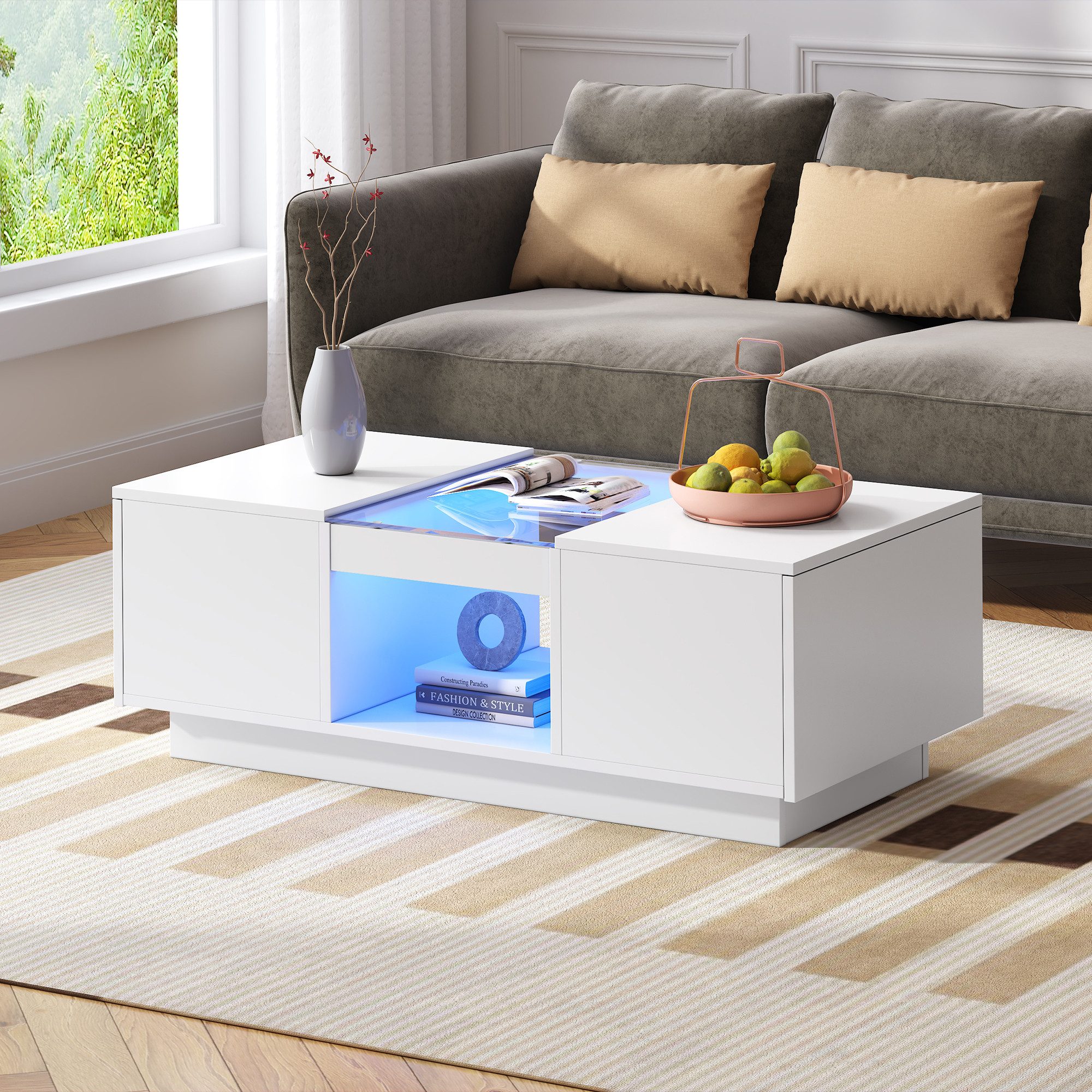 MODFU Couchtisch Hochglanz (Satztisch, Wohnzimmertisch, Beistelltisch, günstig online kaufen