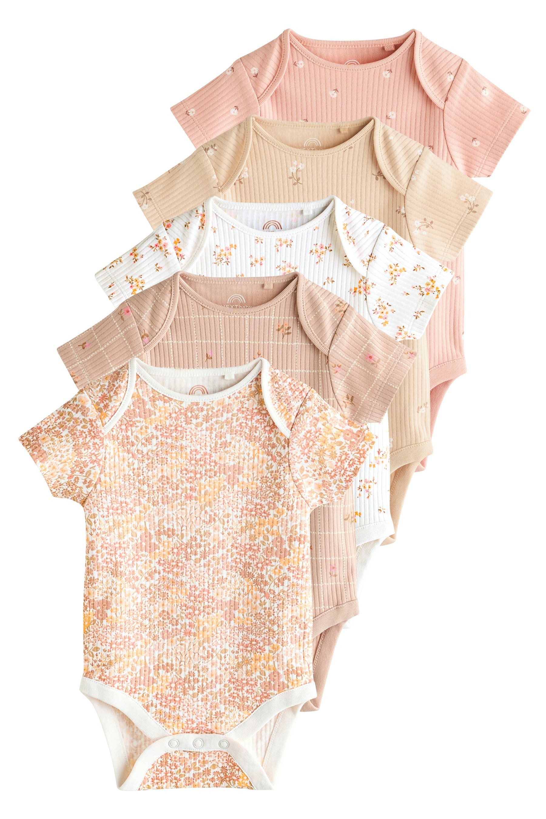 T-Shirt-Body Kurzärmelige Babybodys 100 % Baumwolle, 5 Stk.