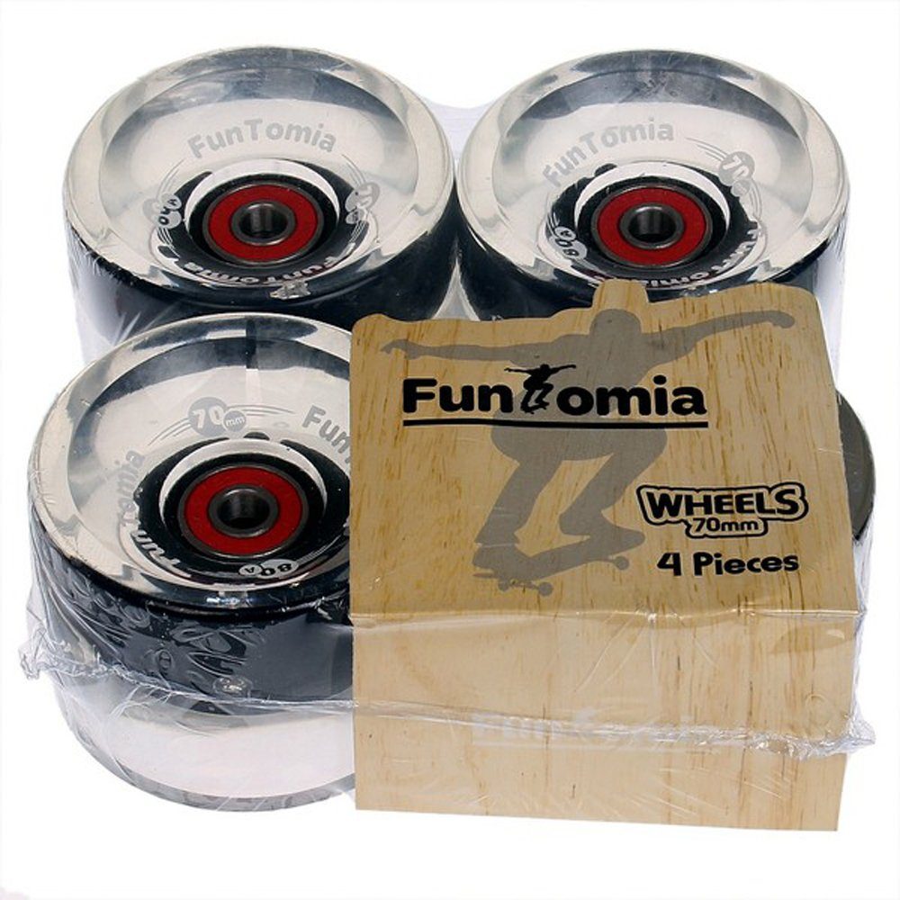 FunTomia Longboard FunTomia 4 Stück (LED) Longboard/Skateboard Rollen (Big Wheels)