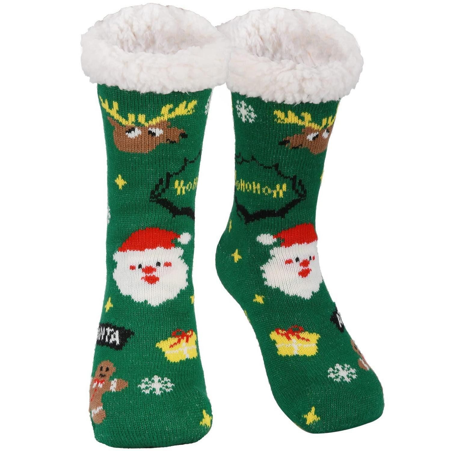 LuxusKollektion Kuschelsocken Kuschelsocken Herren Damen 38-45 Grün