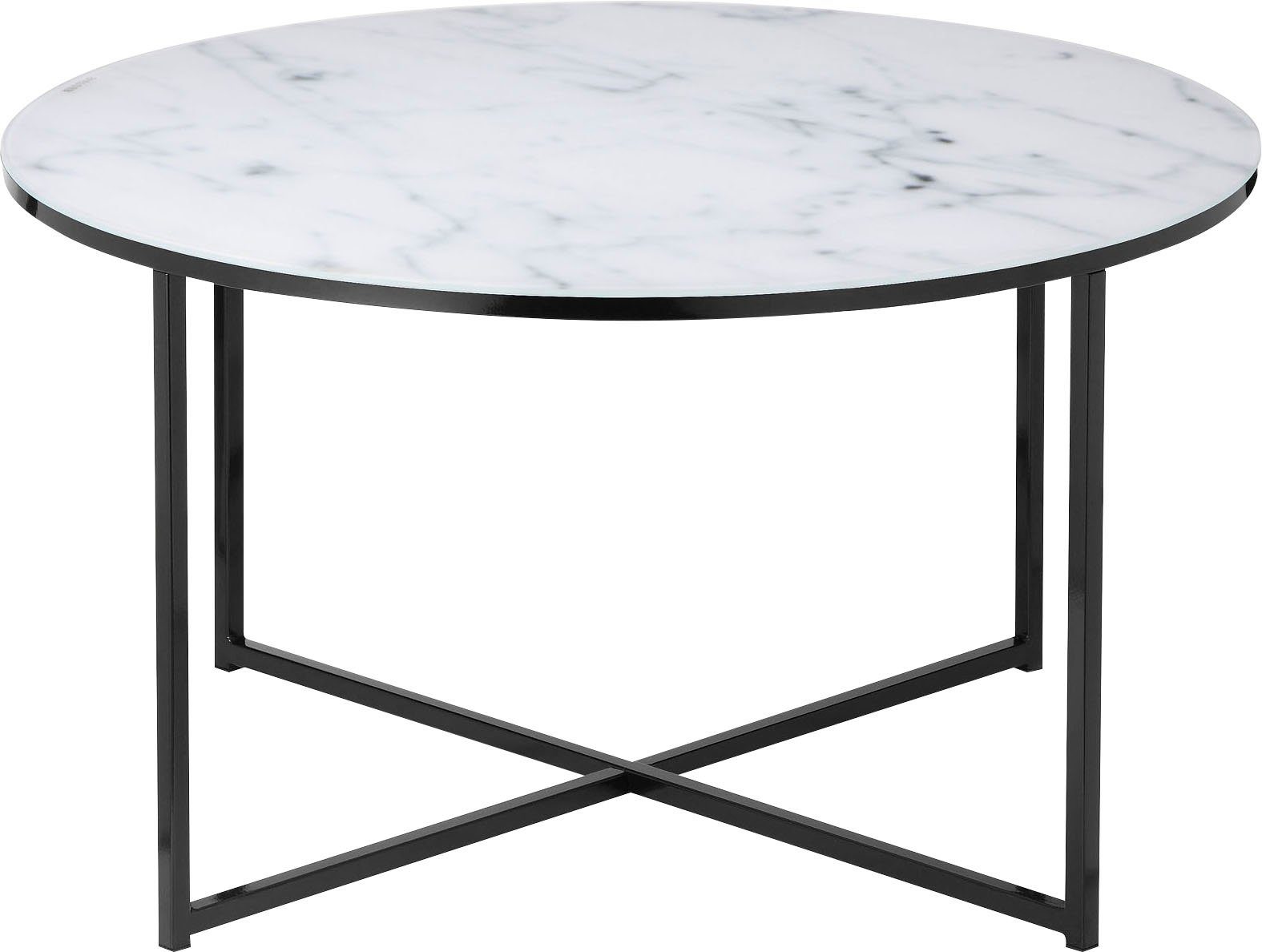 SalesFever Couchtisch, Tischplatte | Marmoroptik Weiß/Schwarz Schwarz | in Weiß