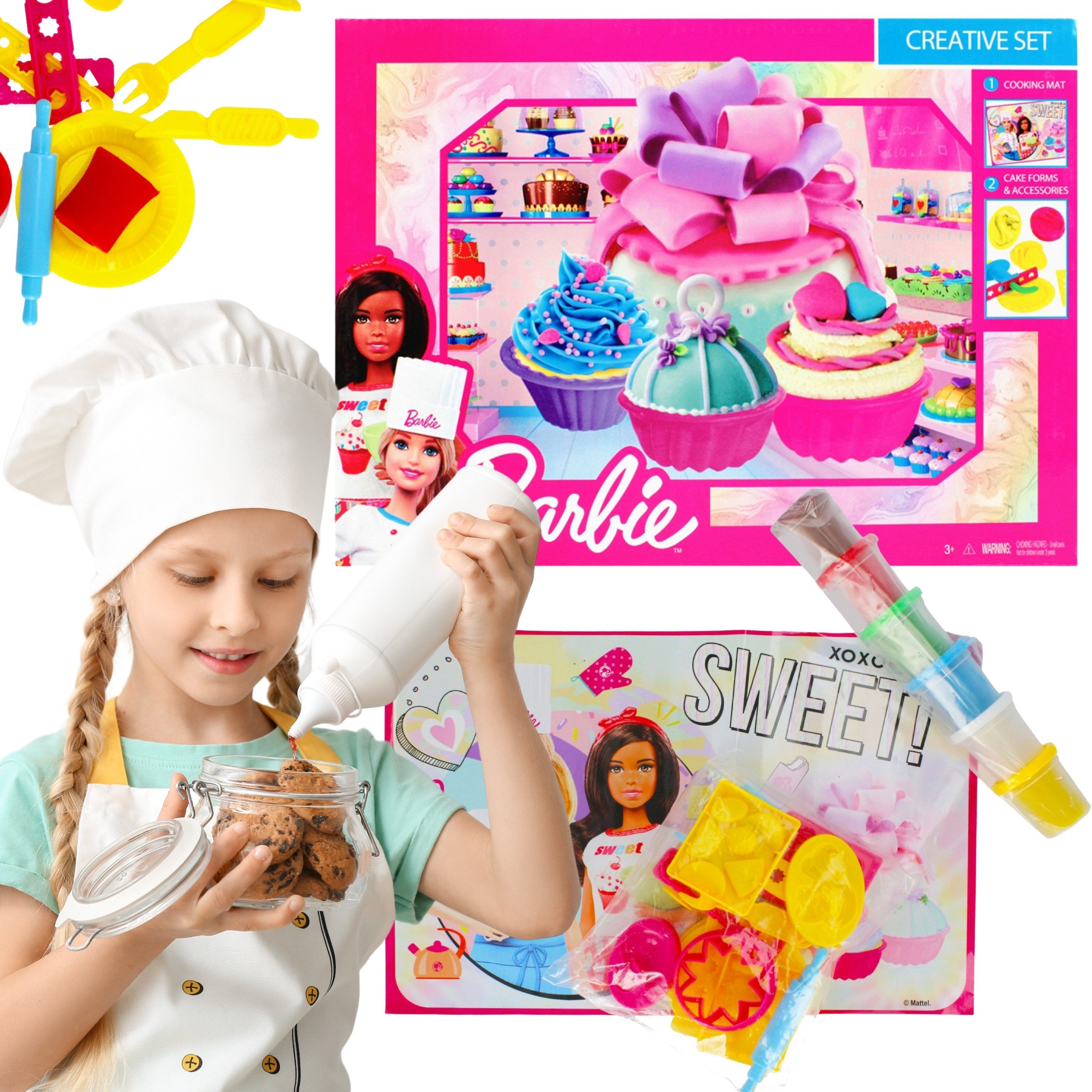 Sarcia.eu Modelliermasse Barbie Plastikteig Süßwaren 3+ Rollenspiel Mega Kreativ