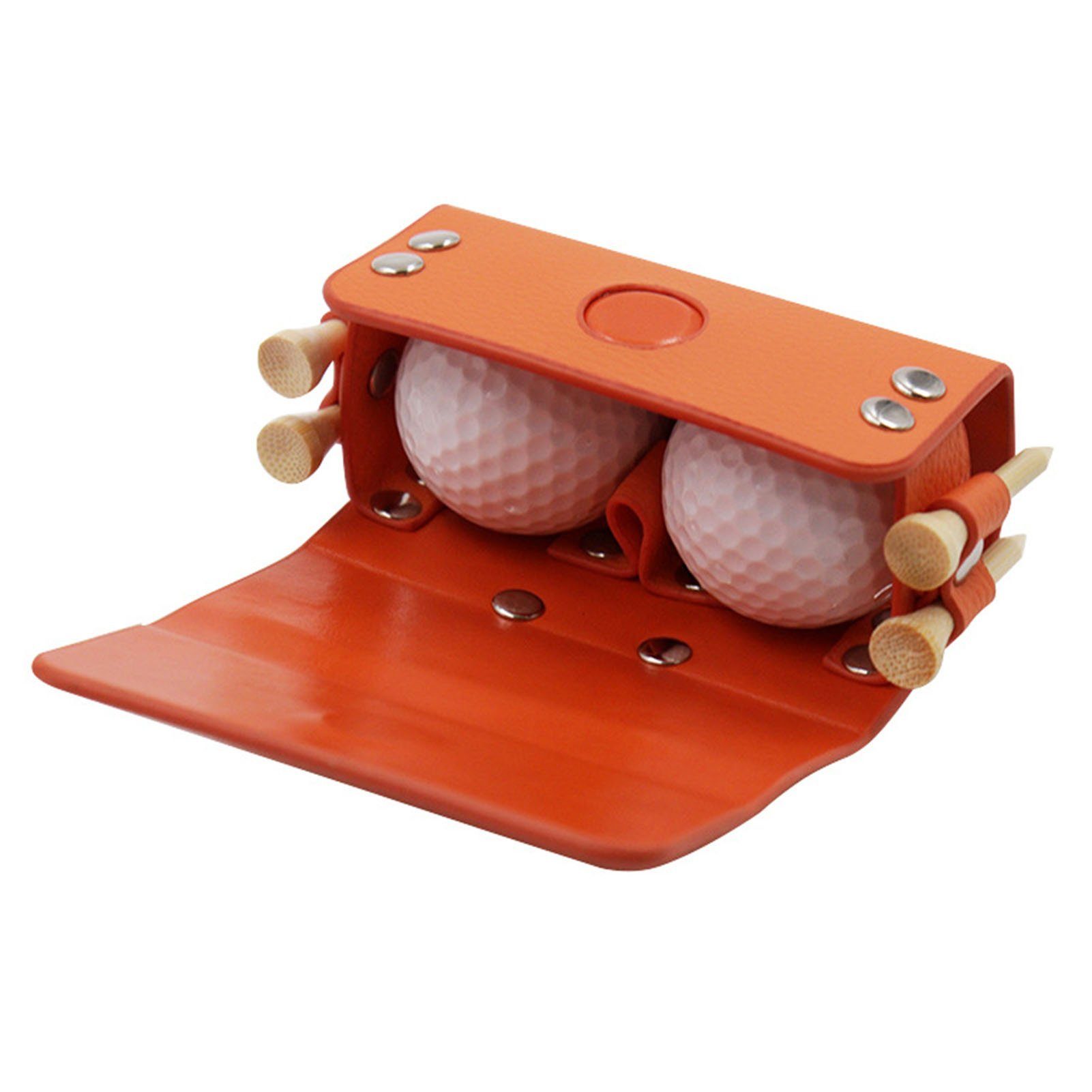Blusmart Sporttasche Aufbewahrungstasche Aus Leder Für Zwei Golfbälle, Tragbar orange