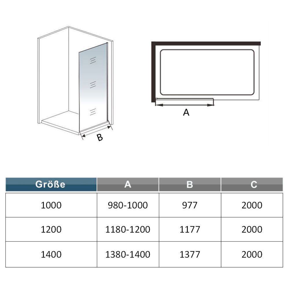 duschspa Duschwand 10mm schwarze Duschtrennwand Duschwand Glaswand Walk in Dusche, Einscheibensicherheitsglas, Sicherheitsglas, (Set), Glas. Reduzierter Preis € 205,66. Unverbindliche Preisempfehlung € 294,99, (€ 205,66 pro 1 Stk)