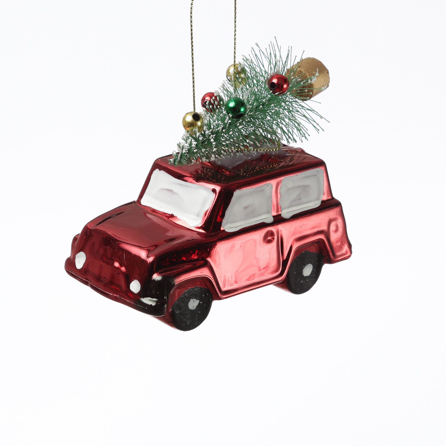 MARELIDA Christbaumschmuck Weihnachtsbaumschmuck Autos mit Weihnachtsbaum Weihnachtskugel 3 Stück – Bild 5 von 5