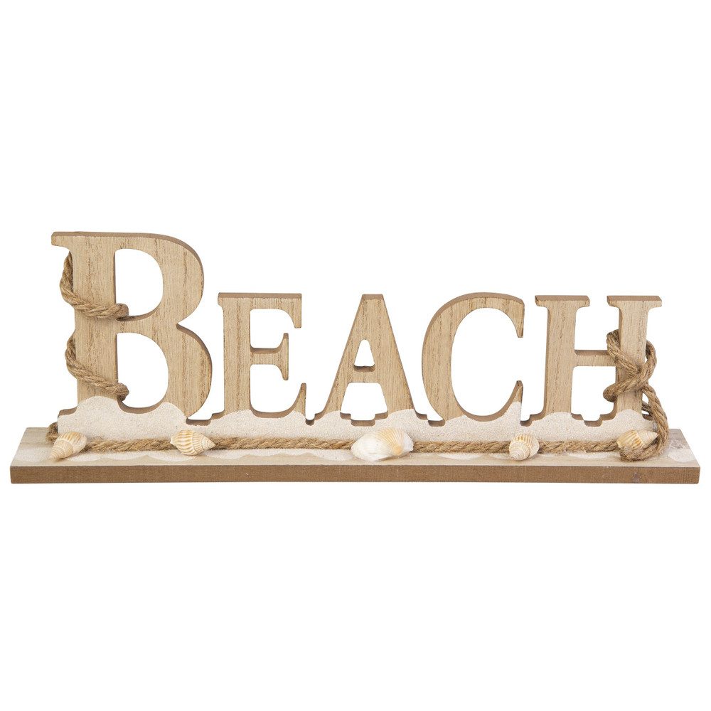 Dekoobjekt Schriftzug Beach braun - ca. 33 x 5 x 12 cm