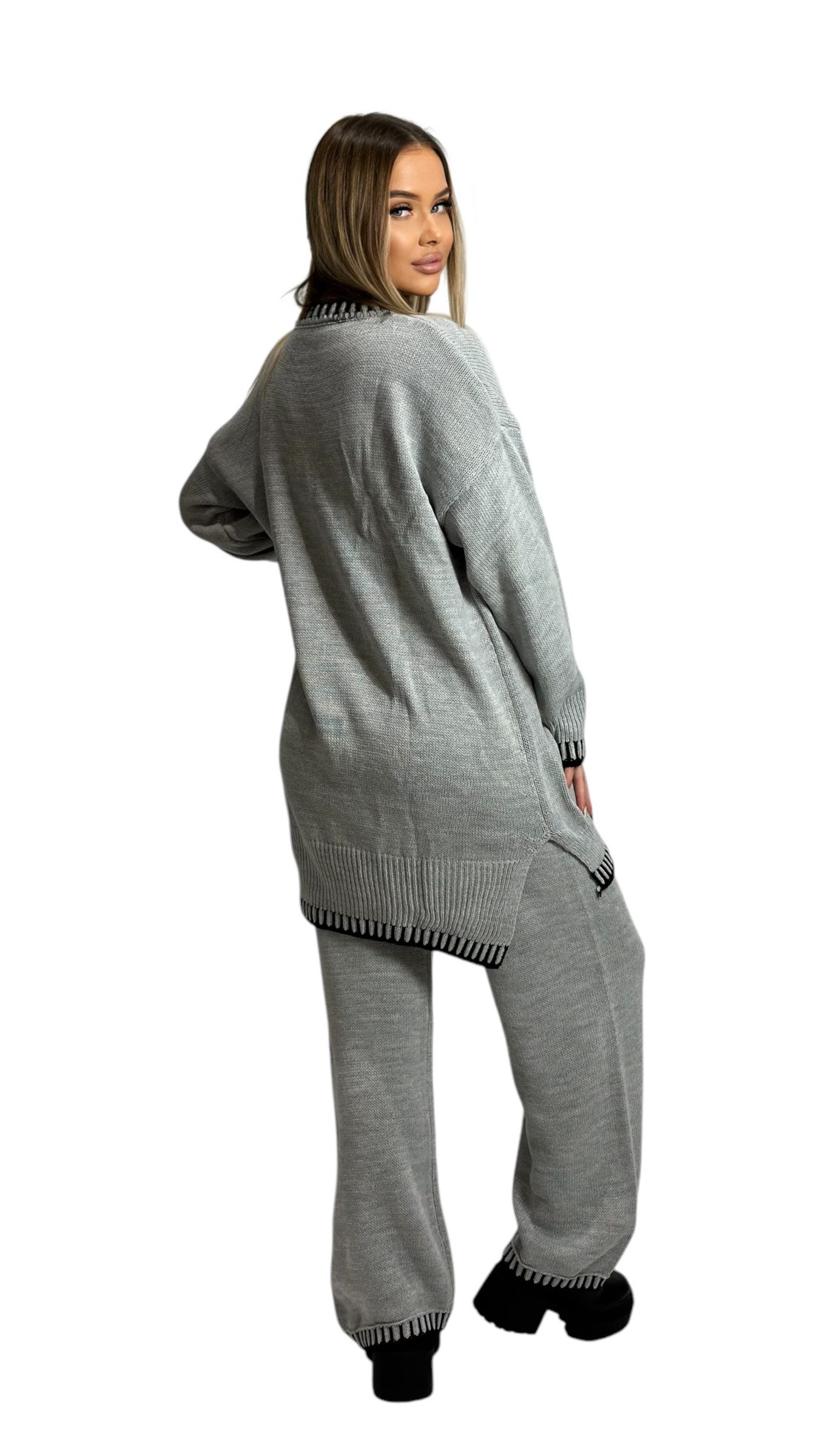Mississhop Strickhose Strickanzug Strickset 2-teilig Hose Pullover M.382 (2-tlg)