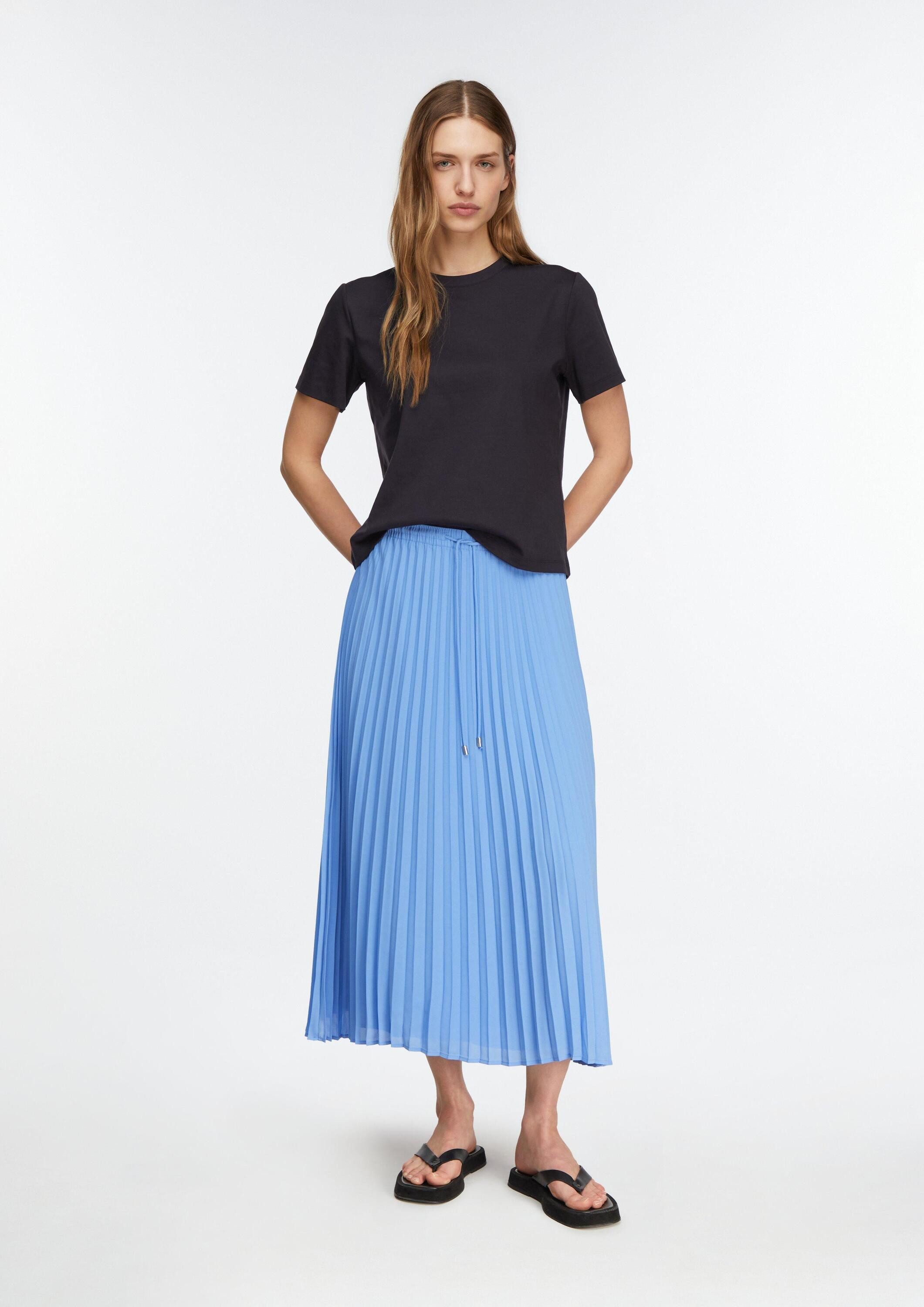 comma Midirock Rock Plissée-Midirock aus Chiffon