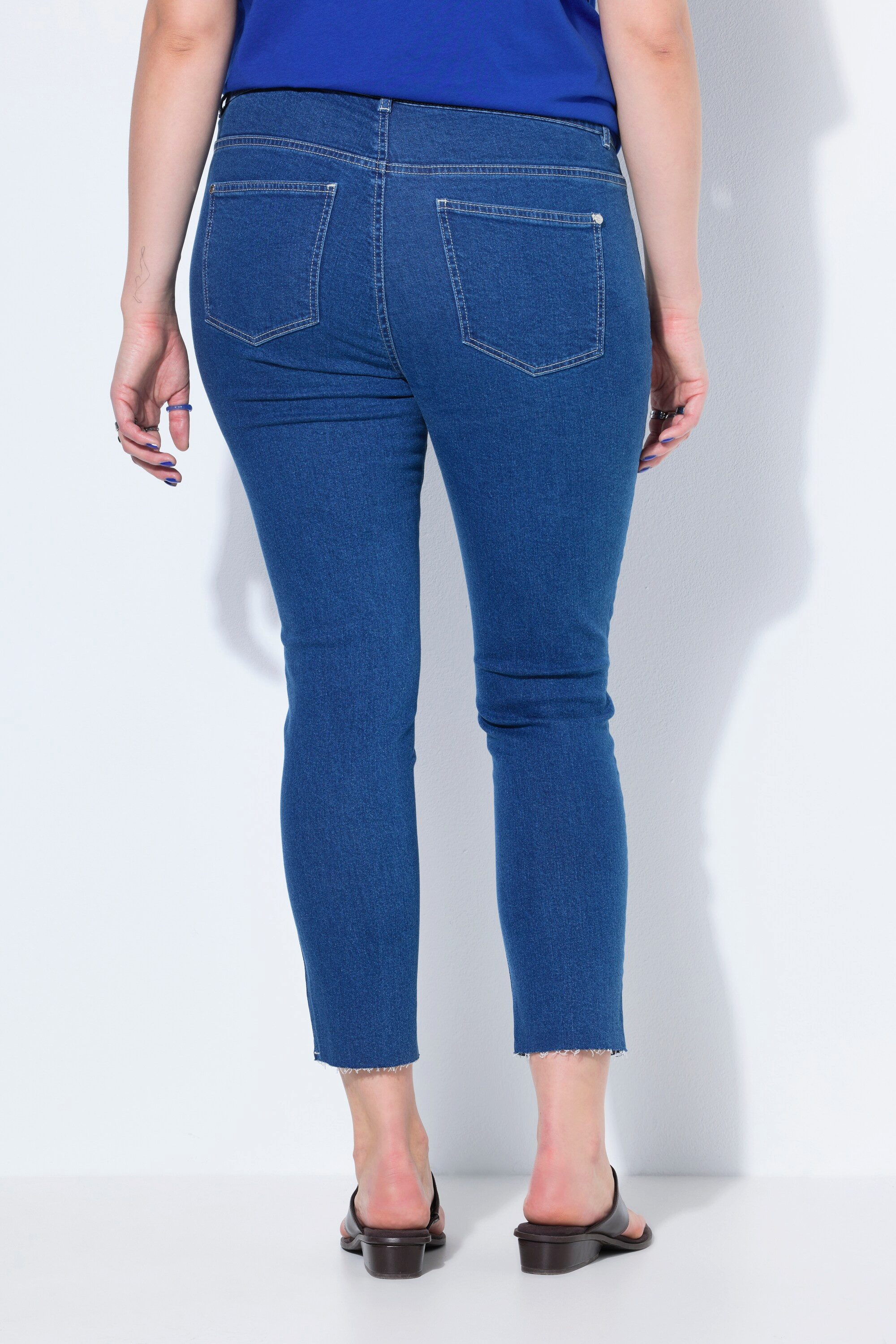 Studio Untold 5-Pocket-Jeans Verkürzte Jeans 5-Pocket Fransensaum