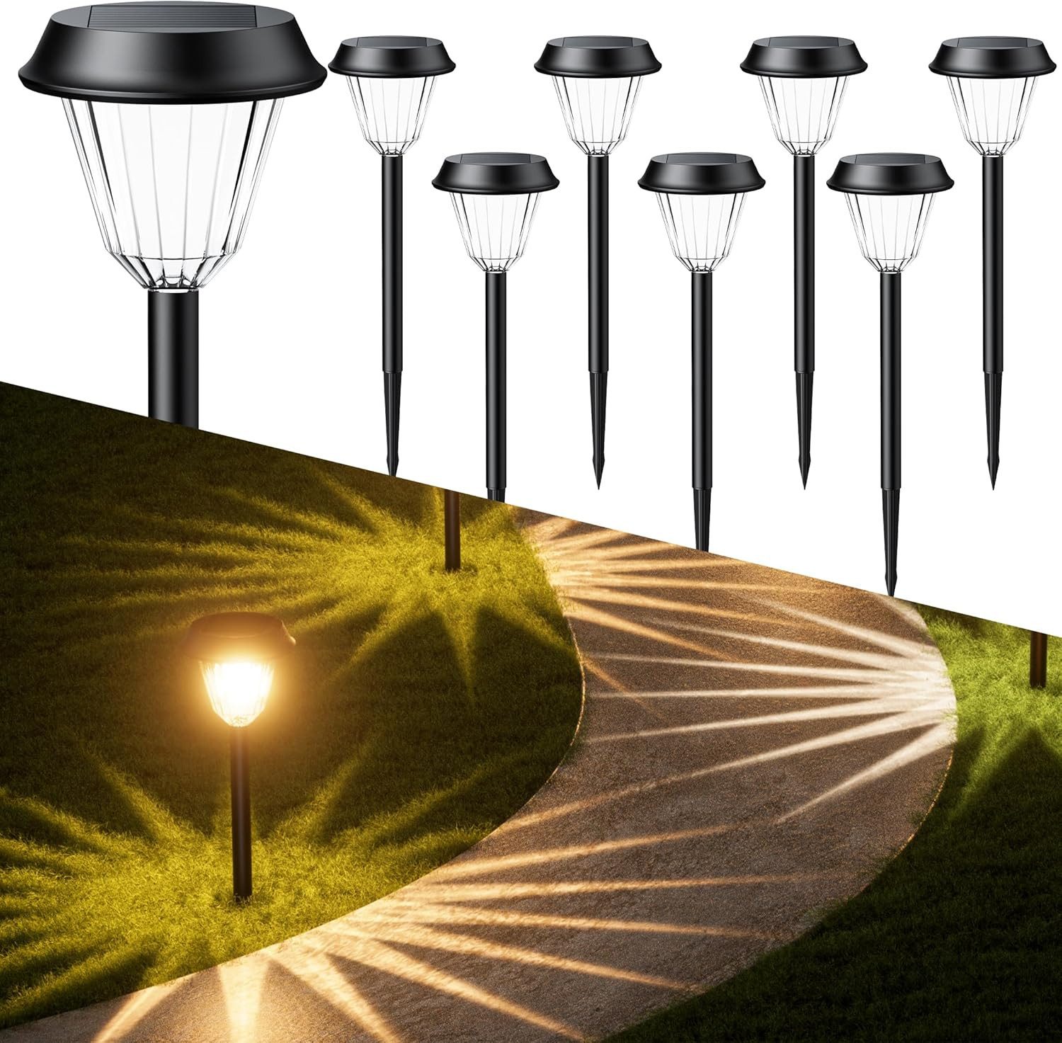 Quntis LED Solarleuchte 6/8 Stück,Gartenleuchten mit Erdspieß,LED-Perlen 30 günstig online kaufen