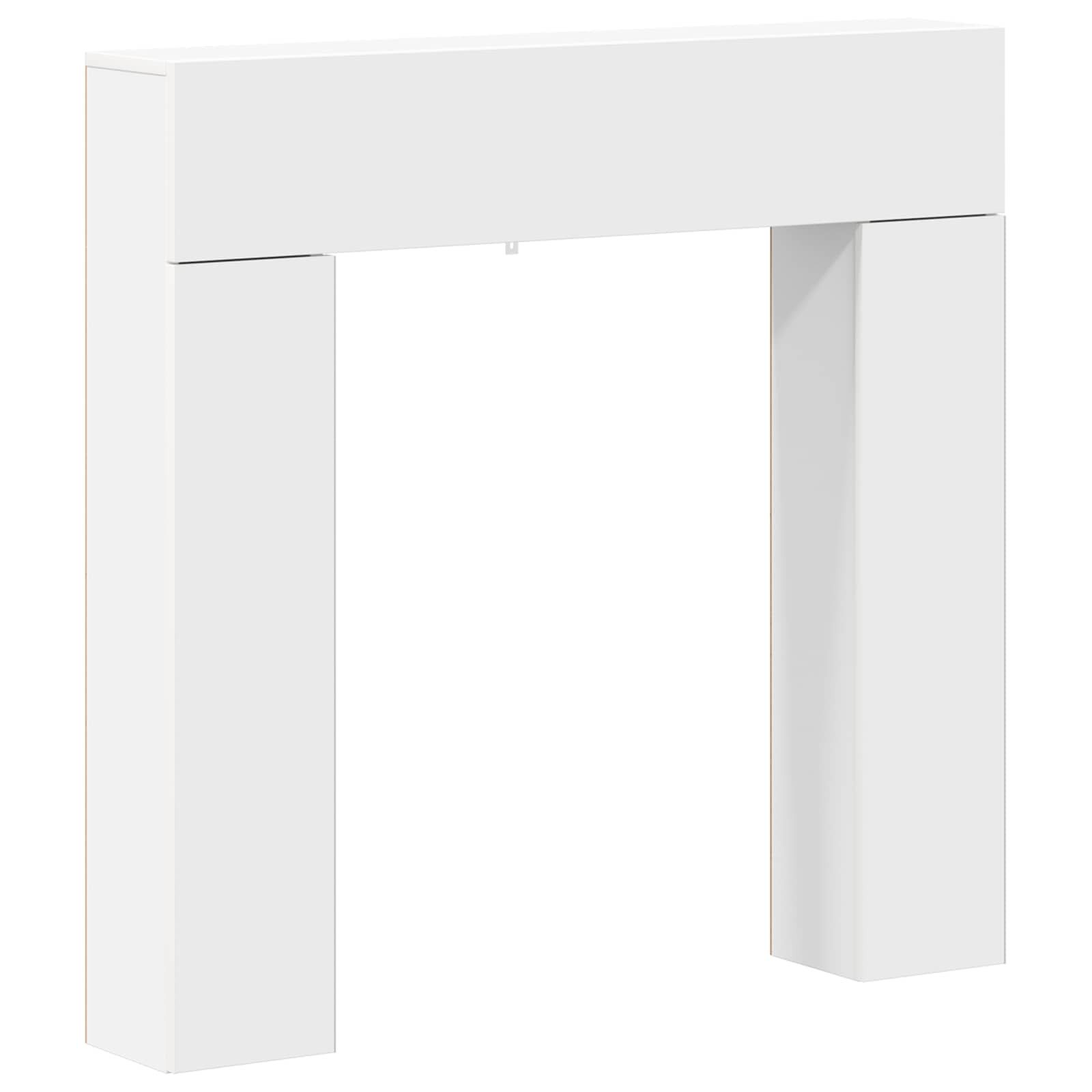 vidaXL Bodenschutzplatte 102 x 18 x 100,5 cm Kaminumrandung Weiß 102x18x100,5 cm Spanplatte