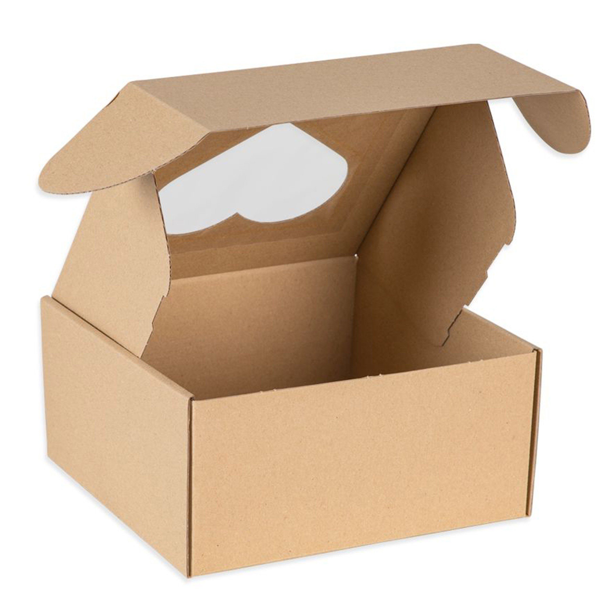 Sarcia.eu Geschenkbox Quadratische Geschenkbox mit Herzfenster, 20x20x10cm x10