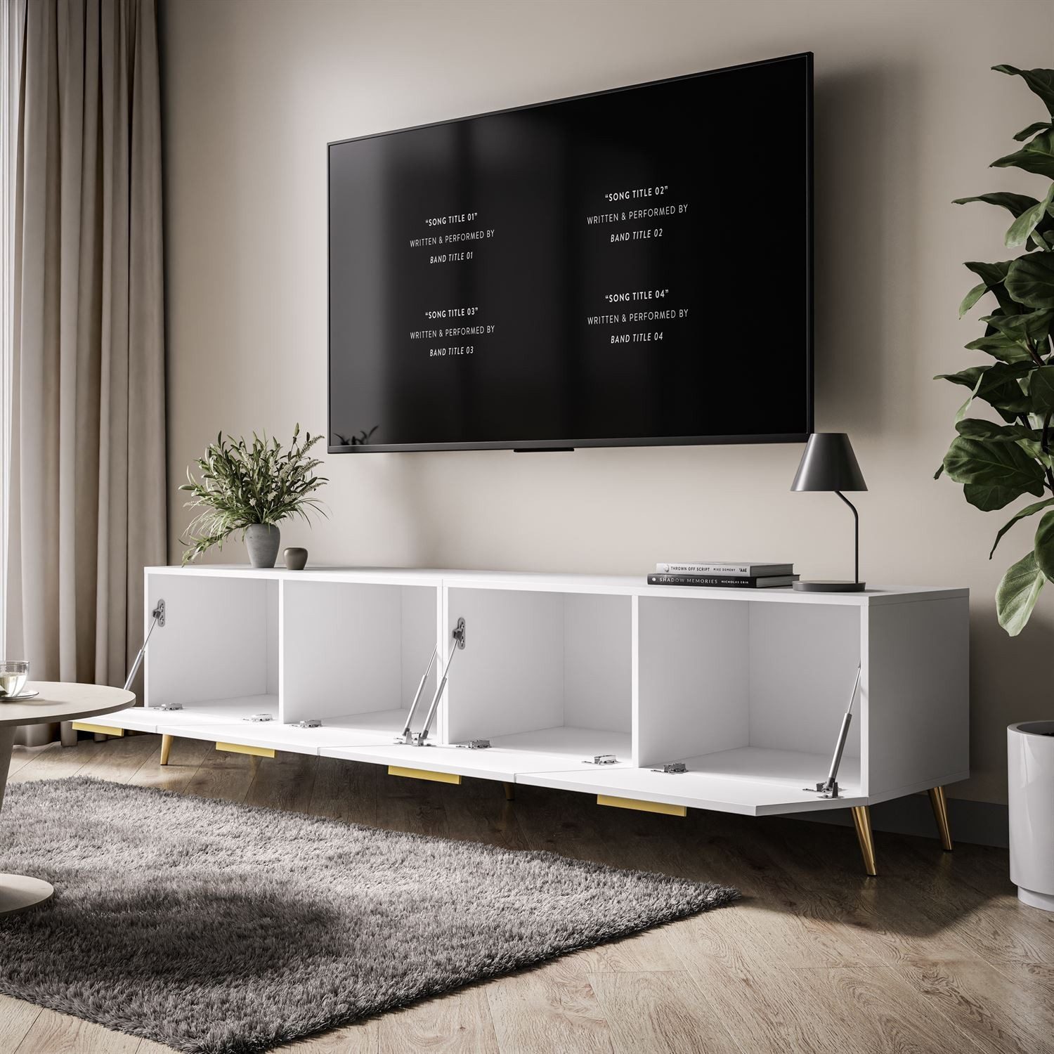 ALLHOUSE24 TV-Schrank LOGANTE 200 cm weiß günstig online kaufen