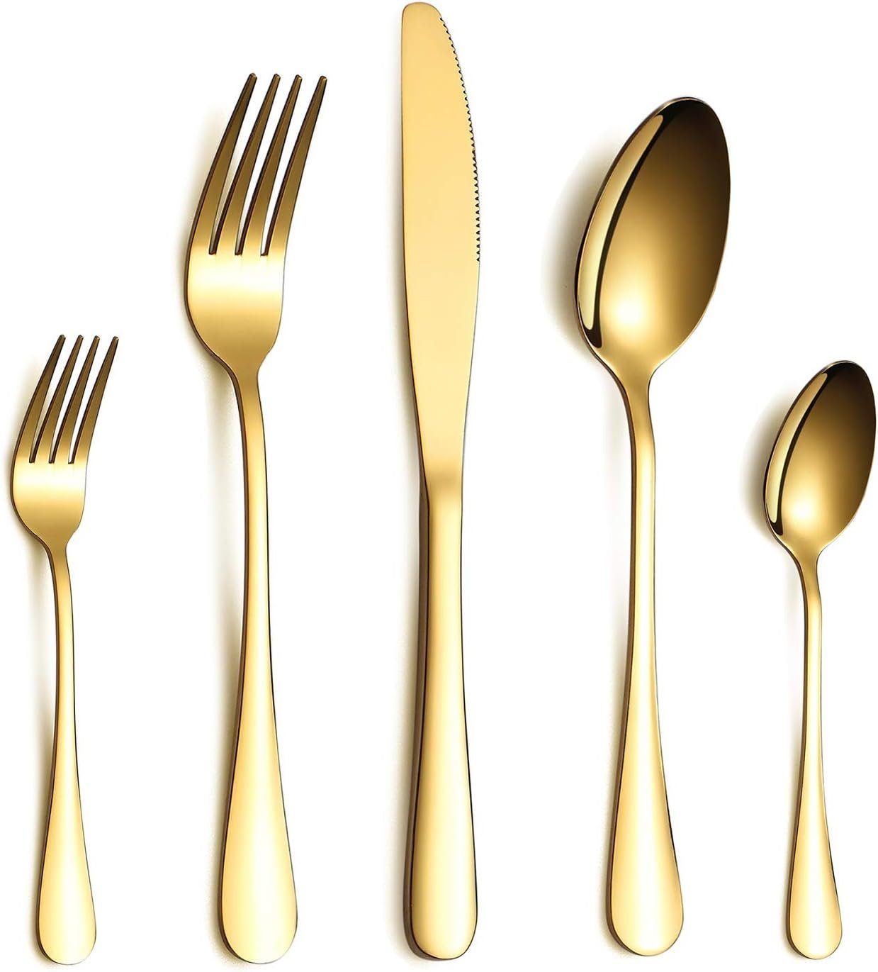 KingLux Besteck-Set 30tlg.Tafelbesteck Set mit Messer Gabel Löffel Spülmaschinenfest (30-tlg), 6 Personen, Edelstahl – Bild 3 von 5