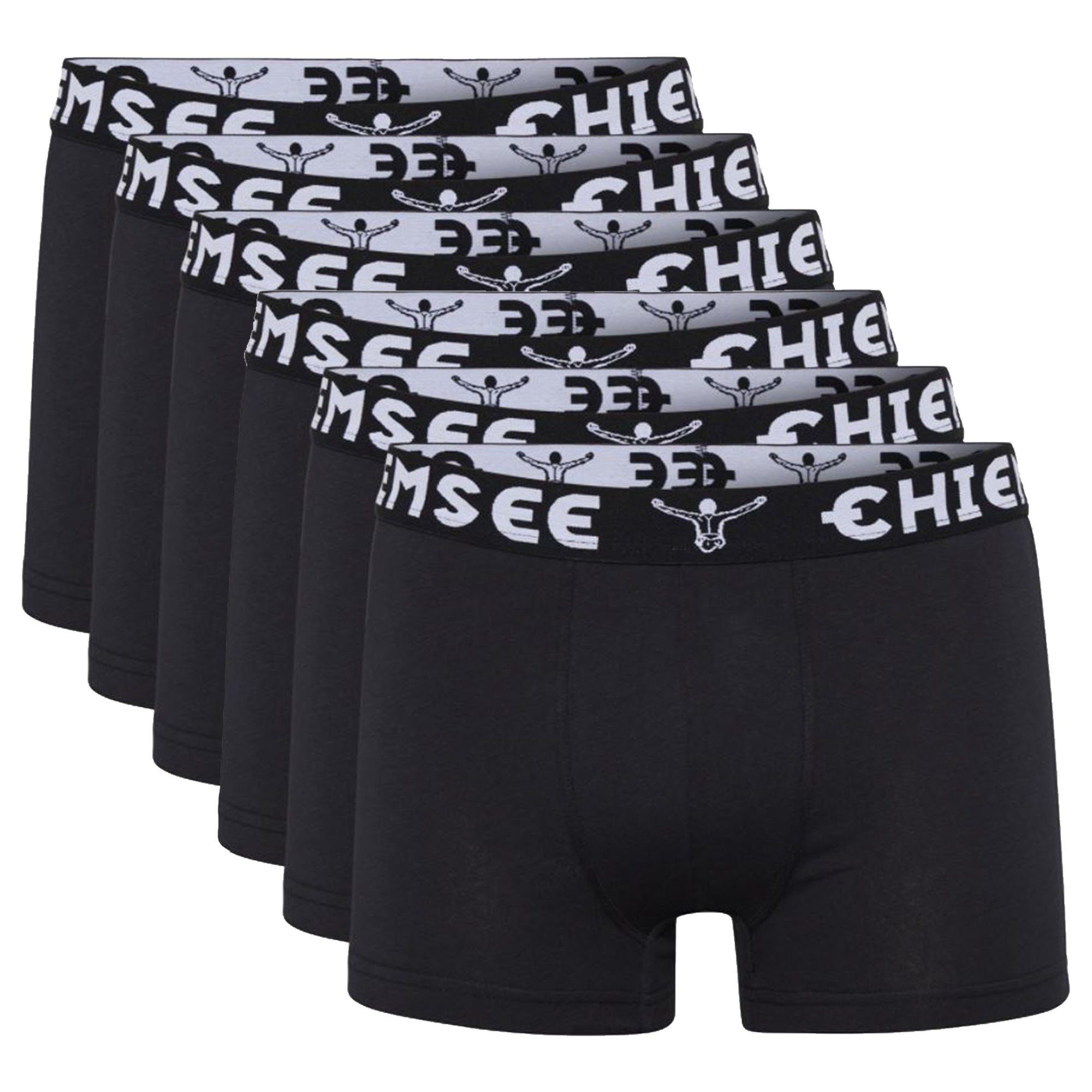 Chiemsee Boxer Herren - Boxershorts, Shorts, Logobund Schwarz 6er Pack
