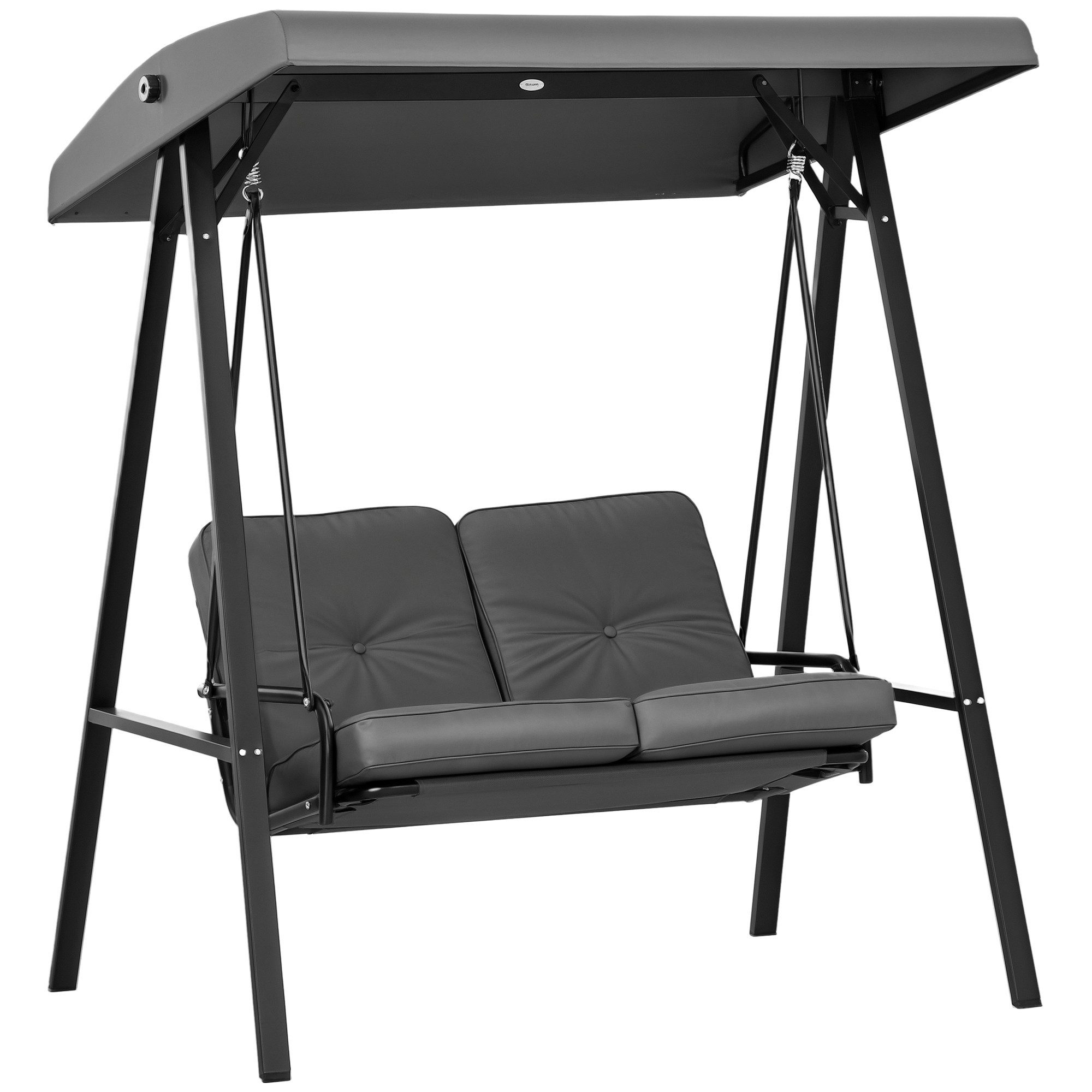 Outsunny Hollywoodschaukel mit Verstellbarem Dach, Kissen, 2-Sitzer, Verste günstig online kaufen