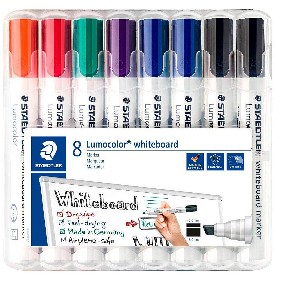 STAEDTLER Marker B WP8X Whiteboard-Marker farbsortiert 2,0 - 5,0 mm, 8 St.