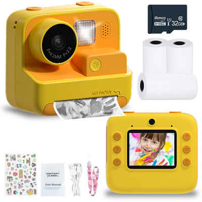 Kind Ja Kinderkamera,Druckkamera,Spielzeugkamera,Polaroidkamera,48 Megapixel Kinderkamera (90*80*55mm, geeignet für Foto- und Video-Thermodruck in schwarz/weiß)