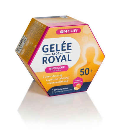 EMCUR Präparat Gelee Royal 1500 mg 50+ Orange, 20 Ampullen à 15 ml, 20-Tage Immunkur mit Ginkgo
