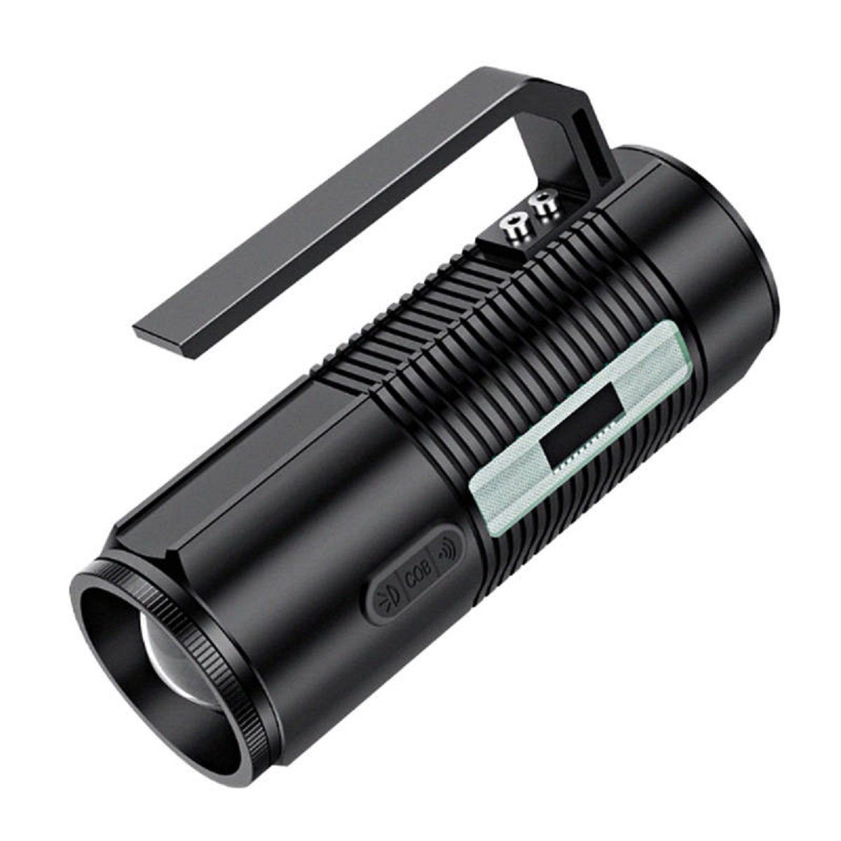 Superfire Taschenlampe Taschenlampe Handscheinwerfer, 800lm, USB Wasserfest Schwarz (1-St)