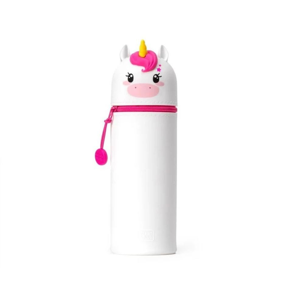 Legami Federmäppchen 2-in-1 Federmäppchen aus Silikon Kawaii Einhorn weiß/pink