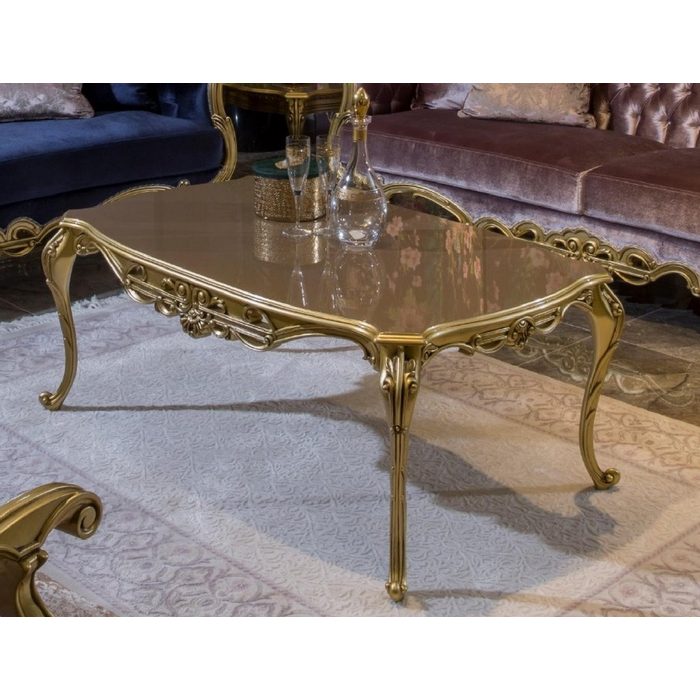 JVmoebel Couchtisch Goldener Couchtisch Beistelltisch Kaffeetisch Design Tisch Wohnzimmer Goldener Couchtisch Beistelltisch Kaffeetisch Design Tisch Wohnzimmer