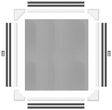 SCHELLENBERG Insektenschutz-Fensterrahmen für Dachfenster mit Magnetrahmen, Insektenschutz Fiberglasgewebe inkl. Rahmen, 80 x 140 cm, weiß, 50749