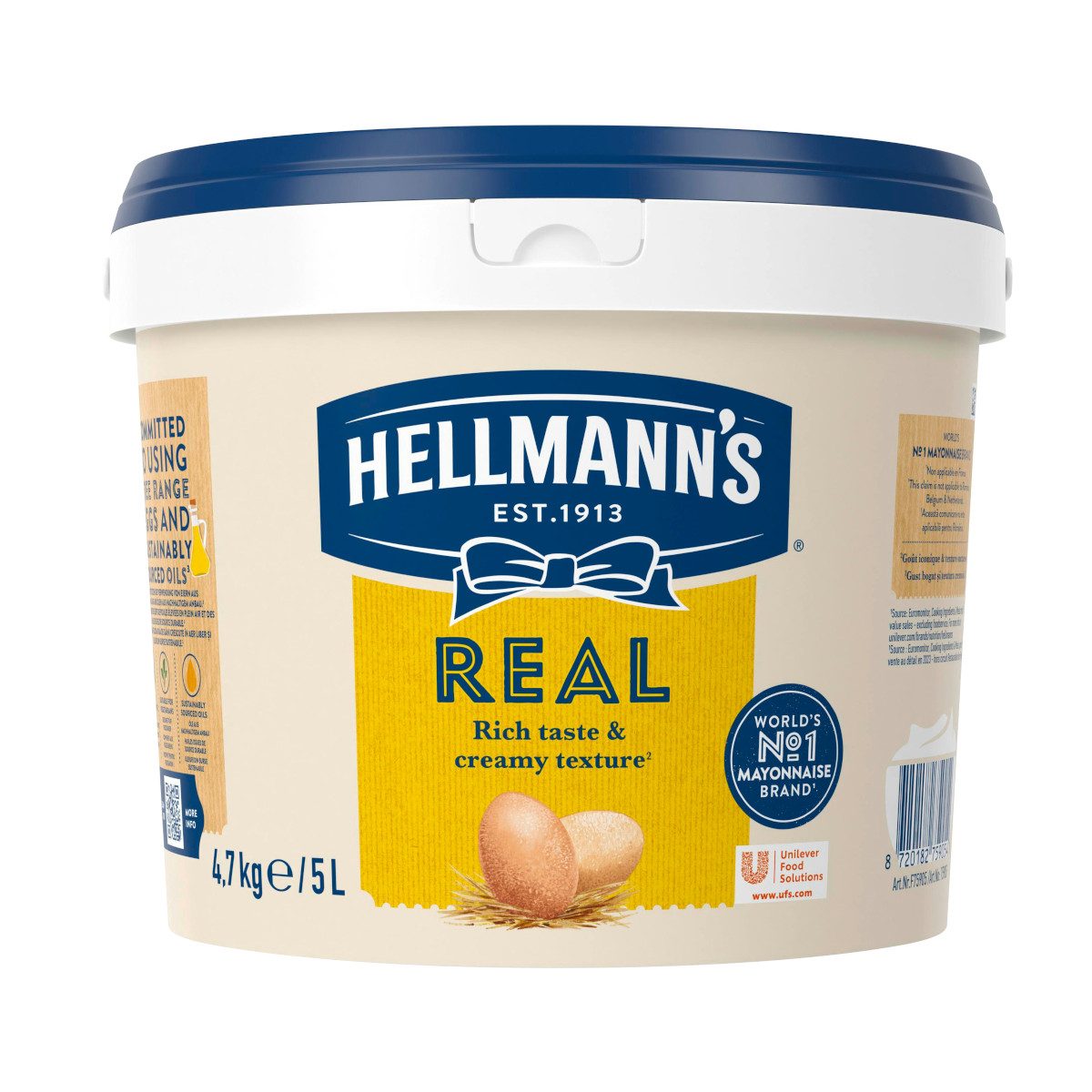 HELLMANN'S Saucen, Hellmann's Real Mayonnaise reichlich cremige Konsistenz 5 Liter