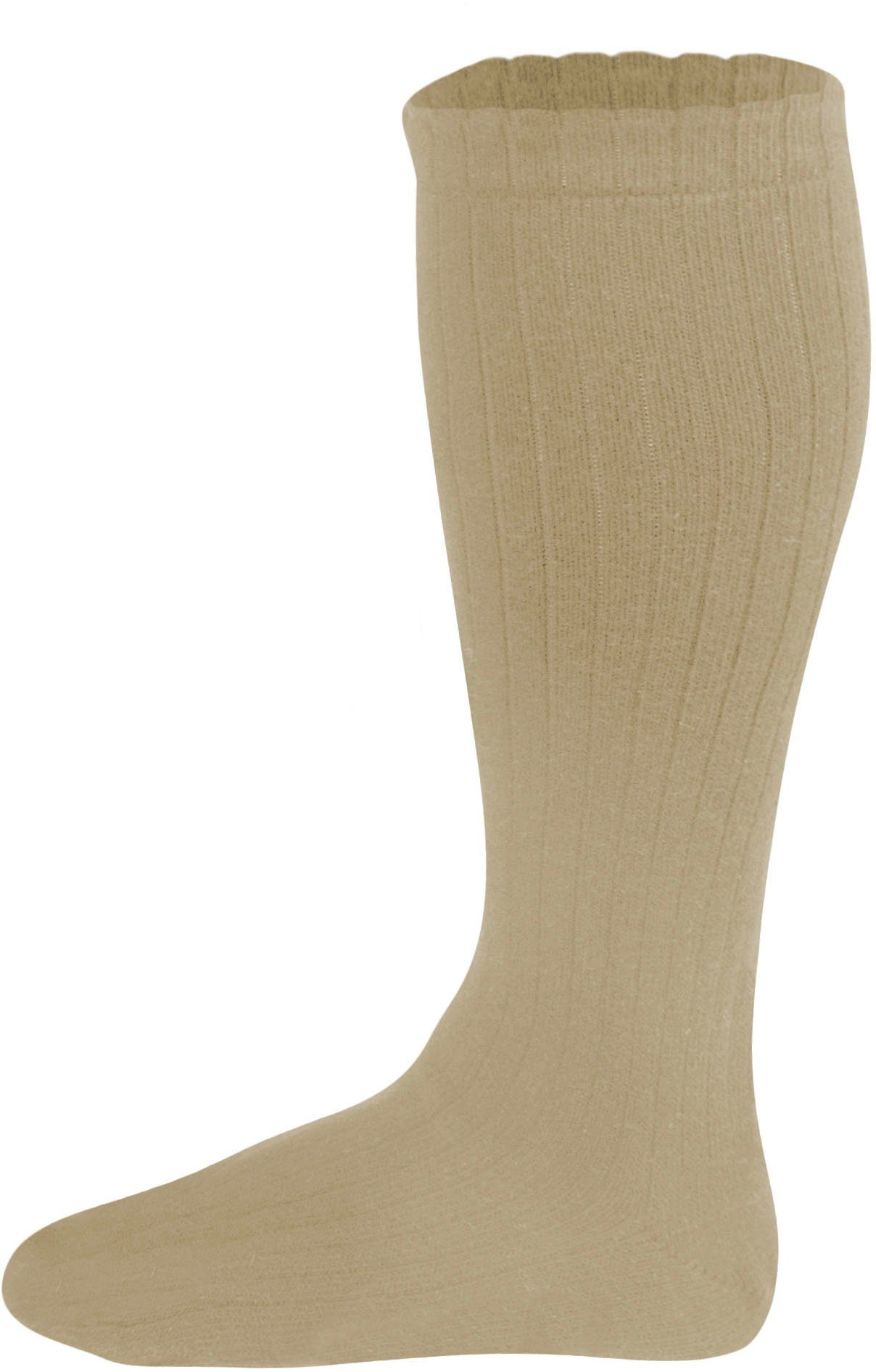 Fußgut Kniestrümpfe Big Kniestrümpfe beige bs (1-Paar) Wadenumfang Sensitiv 50cm